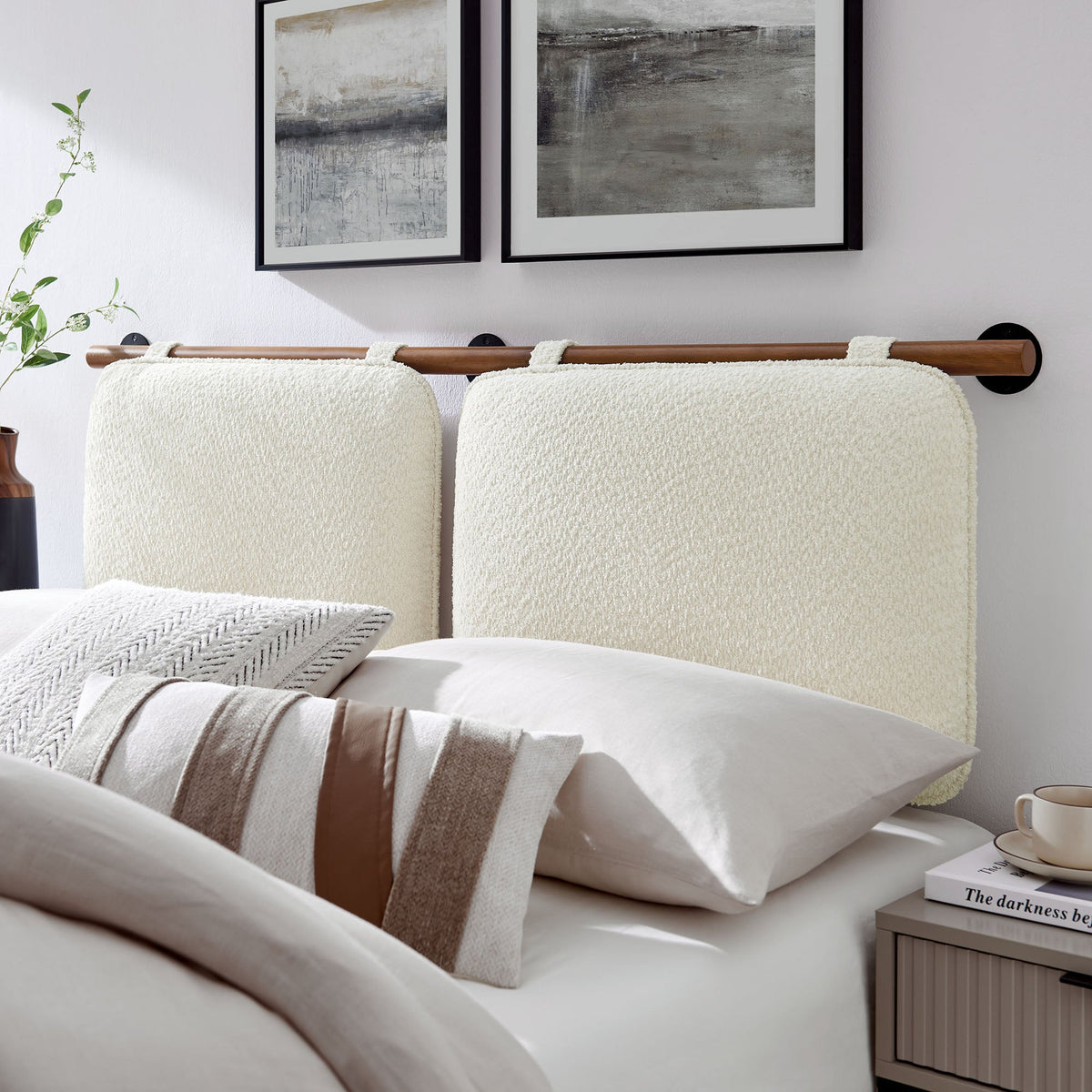 Anela Wall-Mounted Chenille Upholstered Queen Headboard by Modway, photo 16 of 32