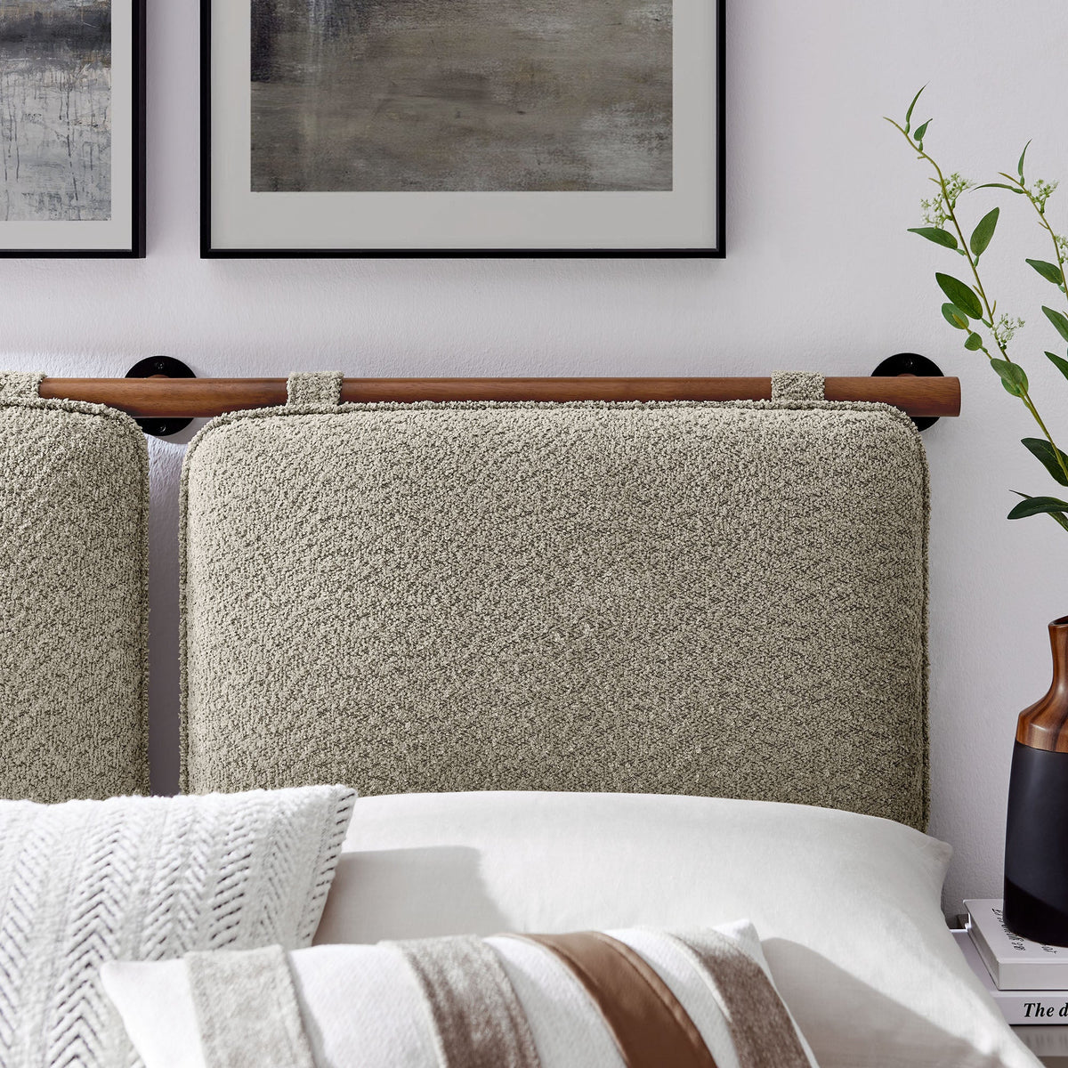 Anela Wall-Mounted Chenille Upholstered Queen Headboard by Modway, photo 23 of 32