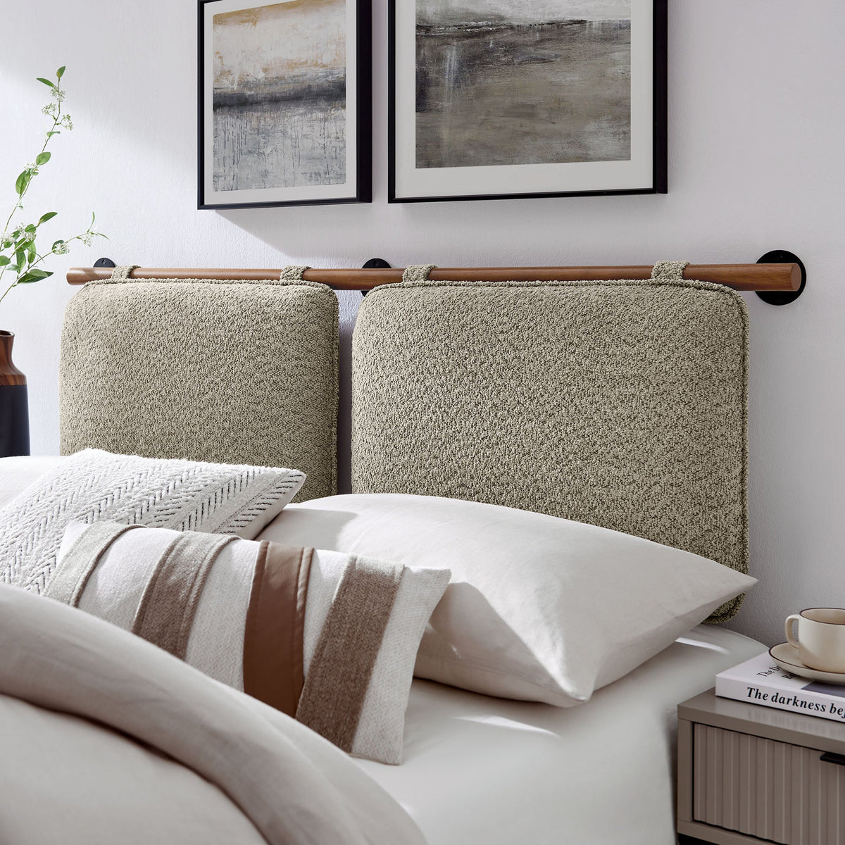 Anela Wall-Mounted Chenille Upholstered Queen Headboard by Modway, photo 24 of 32