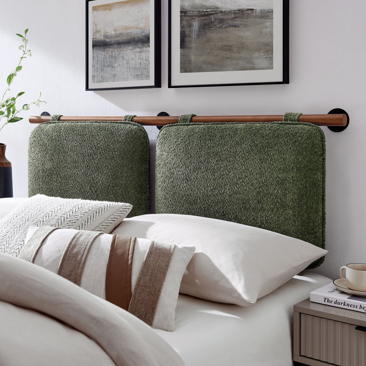Anela Wall-Mounted Chenille Upholstered Queen Headboard by Modway, photo 32 of 32