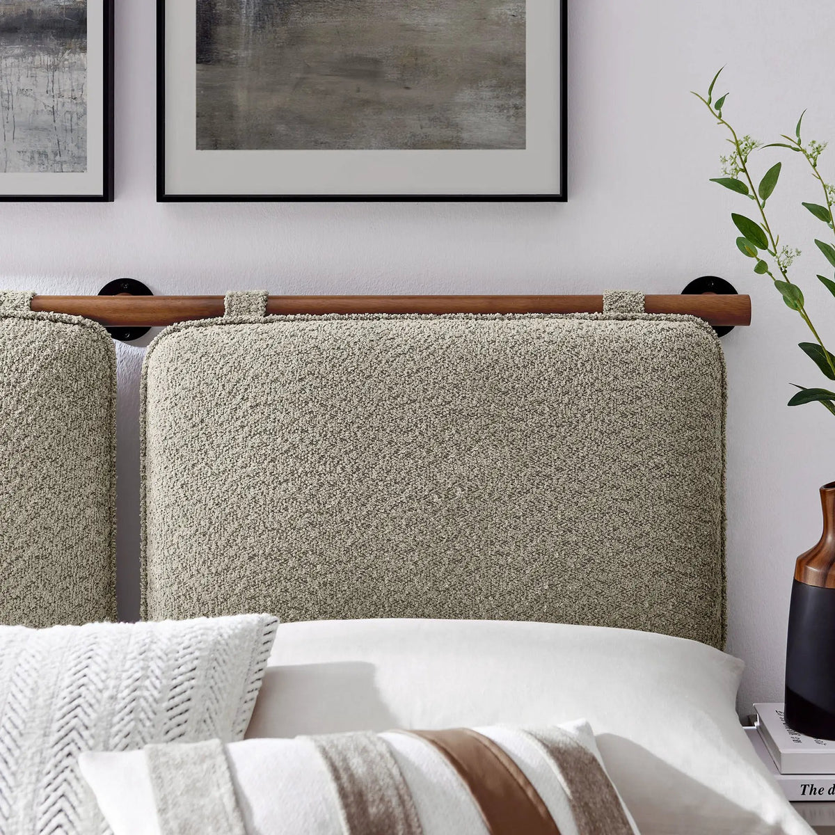 Anela Wall-Mounted Chenille Upholstered King Size Headboard by HouseOfZazla
