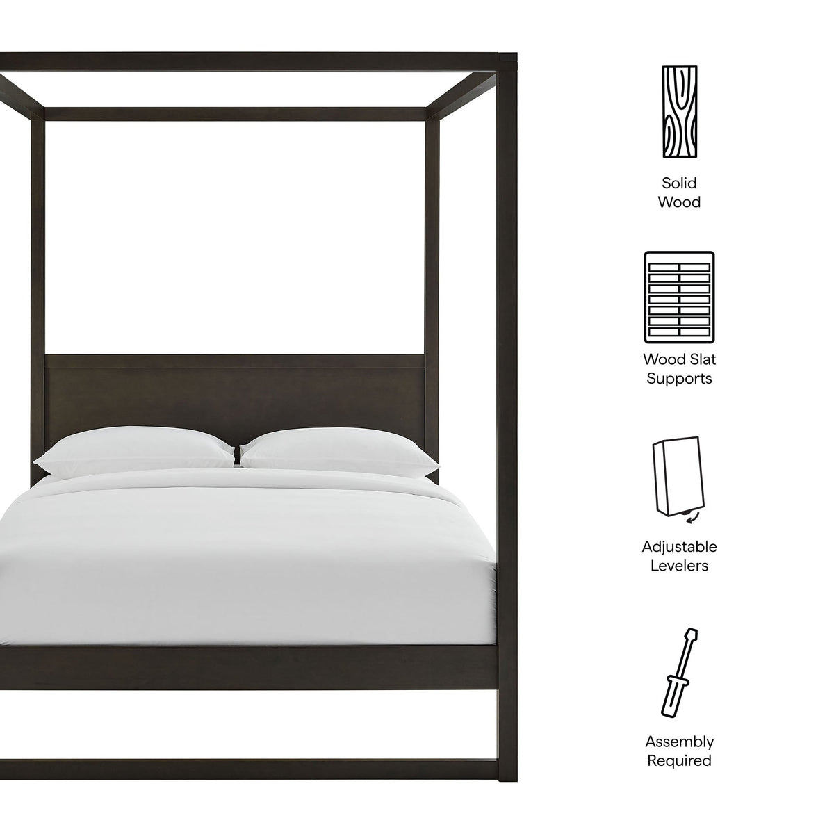 Alva King Wood Canopy Platform Bed by Modway, photo 12 of 20
