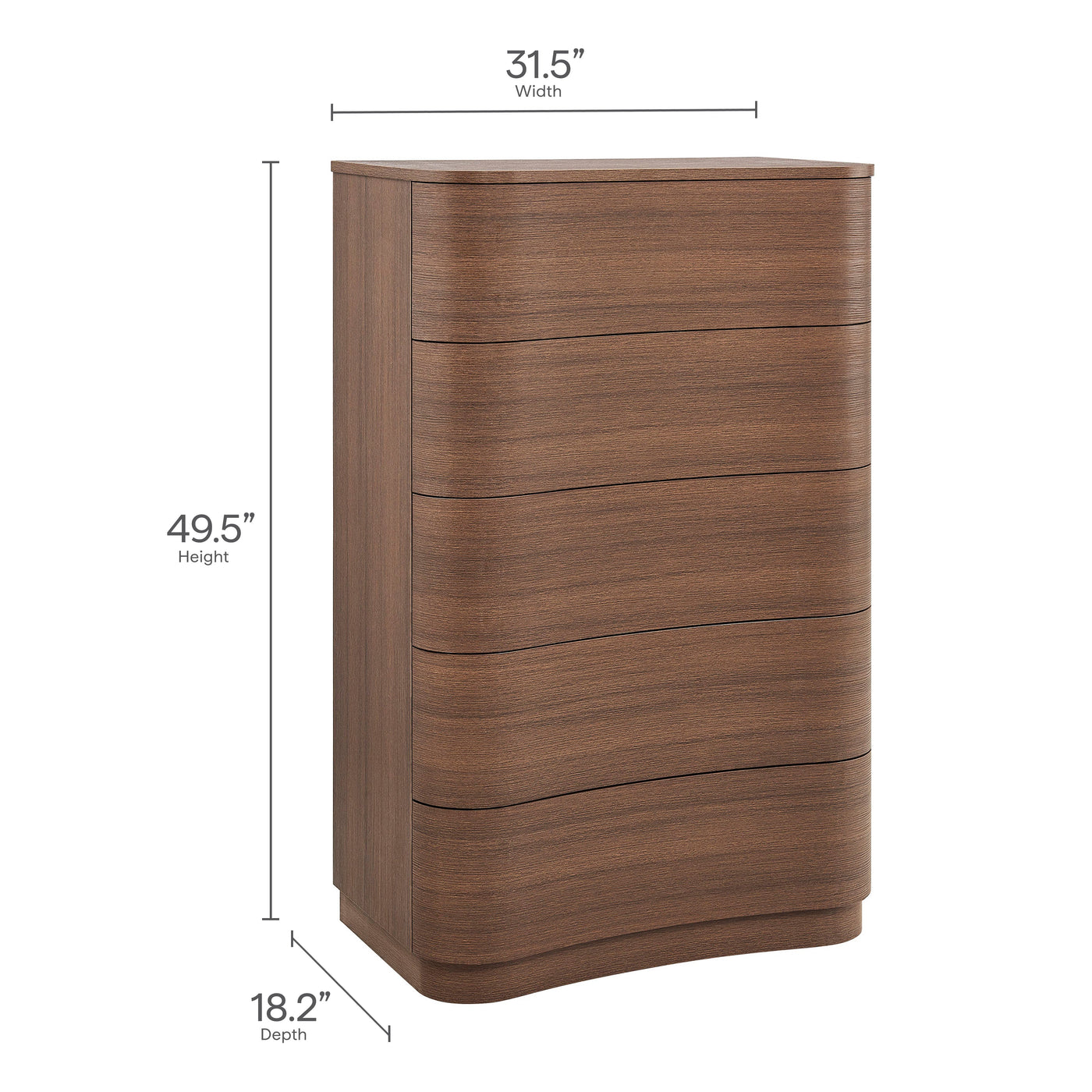 Mirae 5-Drawer Curved Dresser Chest by Modway by HouseOfZazla