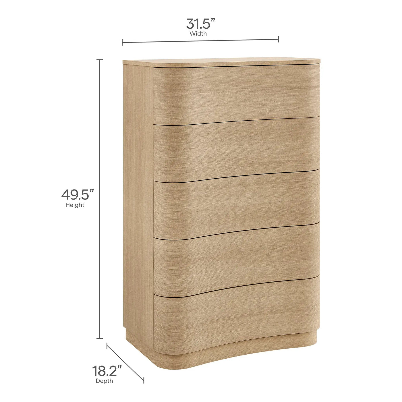 Mirae 5-Drawer Curved Dresser Chest by Modway by HouseOfZazla