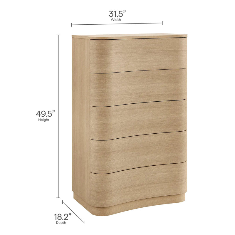 Mirae 5-Drawer Curved Dresser Chest by Modway by HouseOfZazla