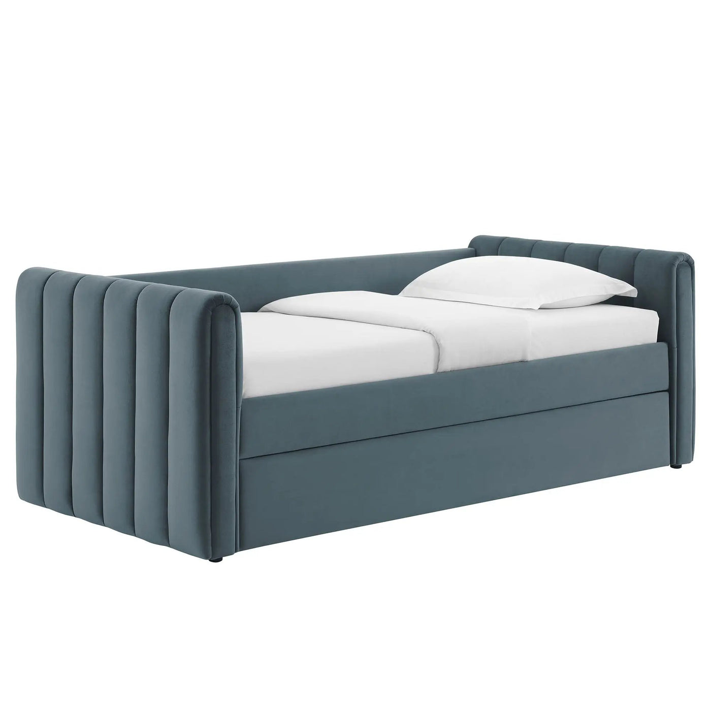 Veyla Channel Tufted Performance Velvet Twin Daybed With Trundle by HouseOfZazla