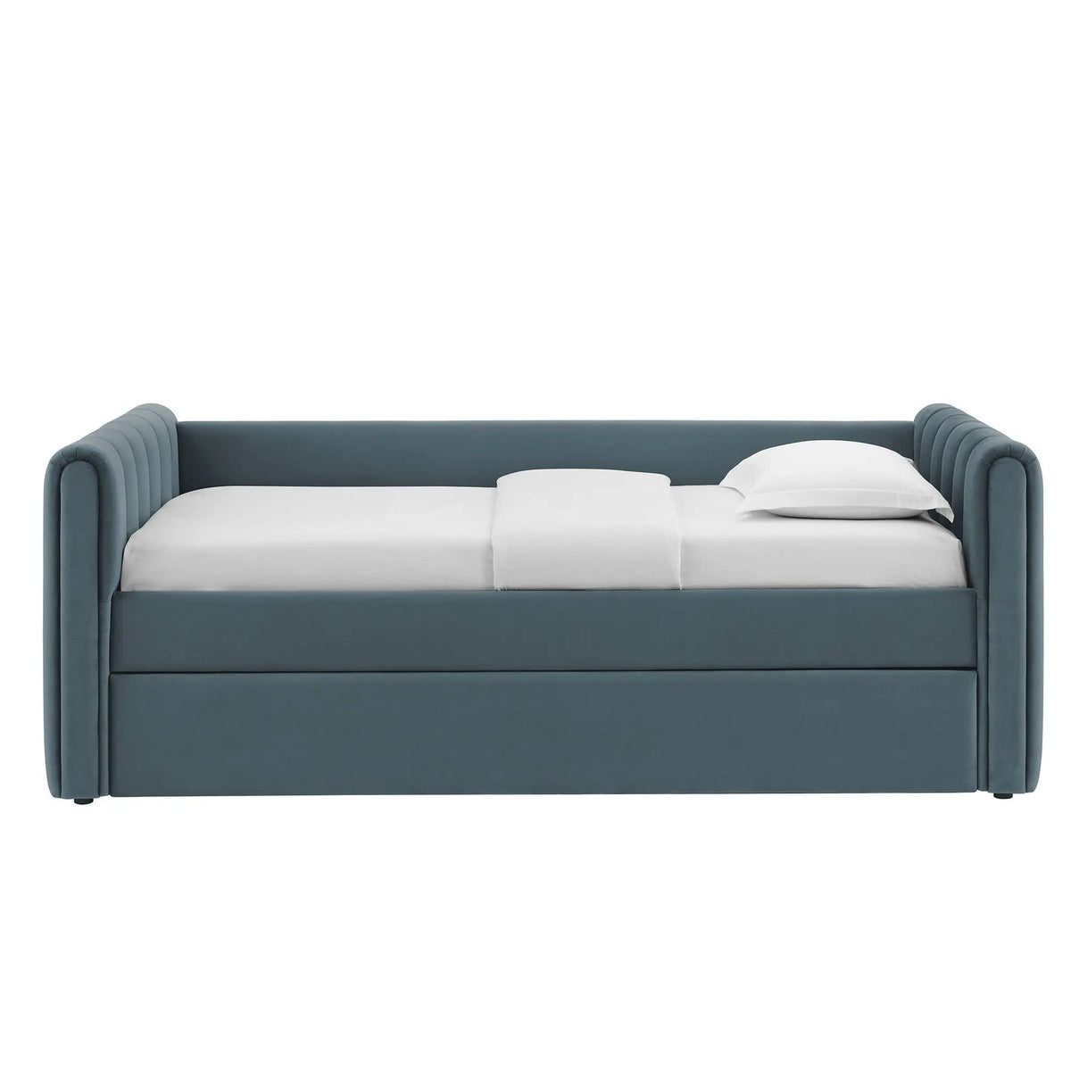 Veyla Channel Tufted Performance Velvet Twin Daybed With Trundle by HouseOfZazla