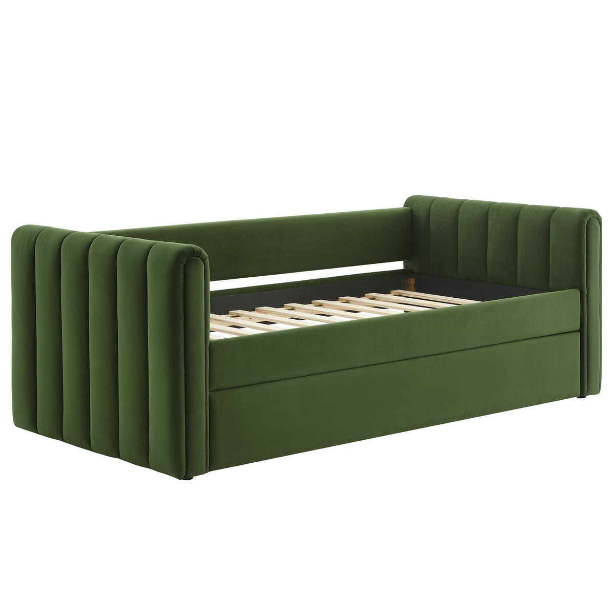 Veyla Channel Tufted Performance Velvet Twin Daybed With Trundle by HouseOfZazla