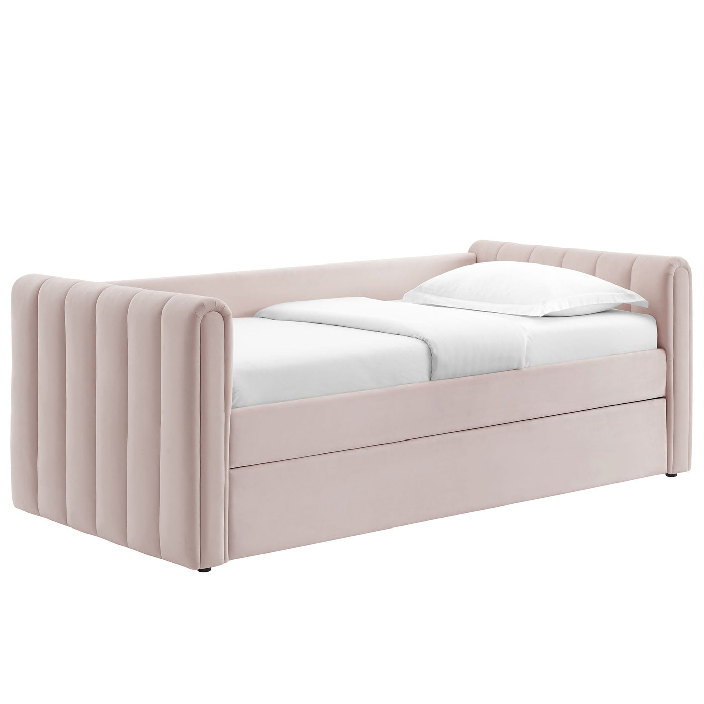 Veyla Channel Tufted Performance Velvet Twin Daybed With Trundle by HouseOfZazla