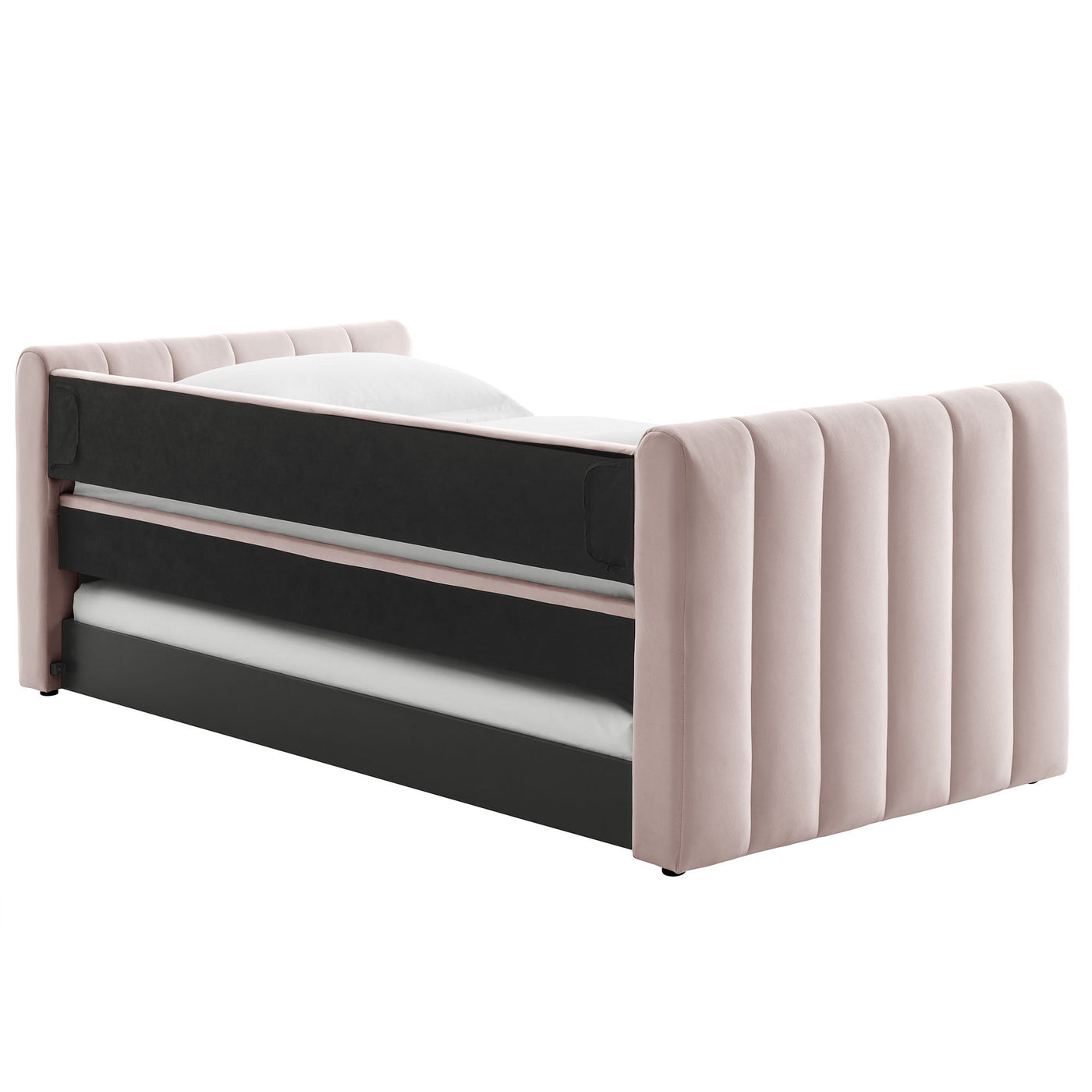 Veyla Channel Tufted Performance Velvet Twin Daybed With Trundle by HouseOfZazla