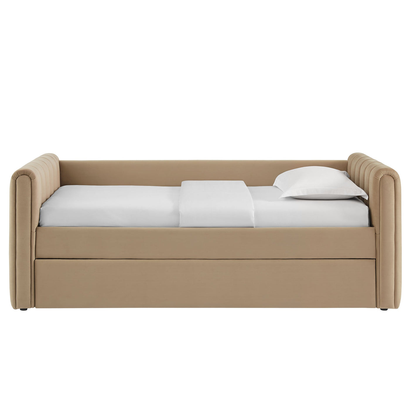 Veyla Channel Tufted Performance Velvet Twin Daybed With Trundle by HouseOfZazla