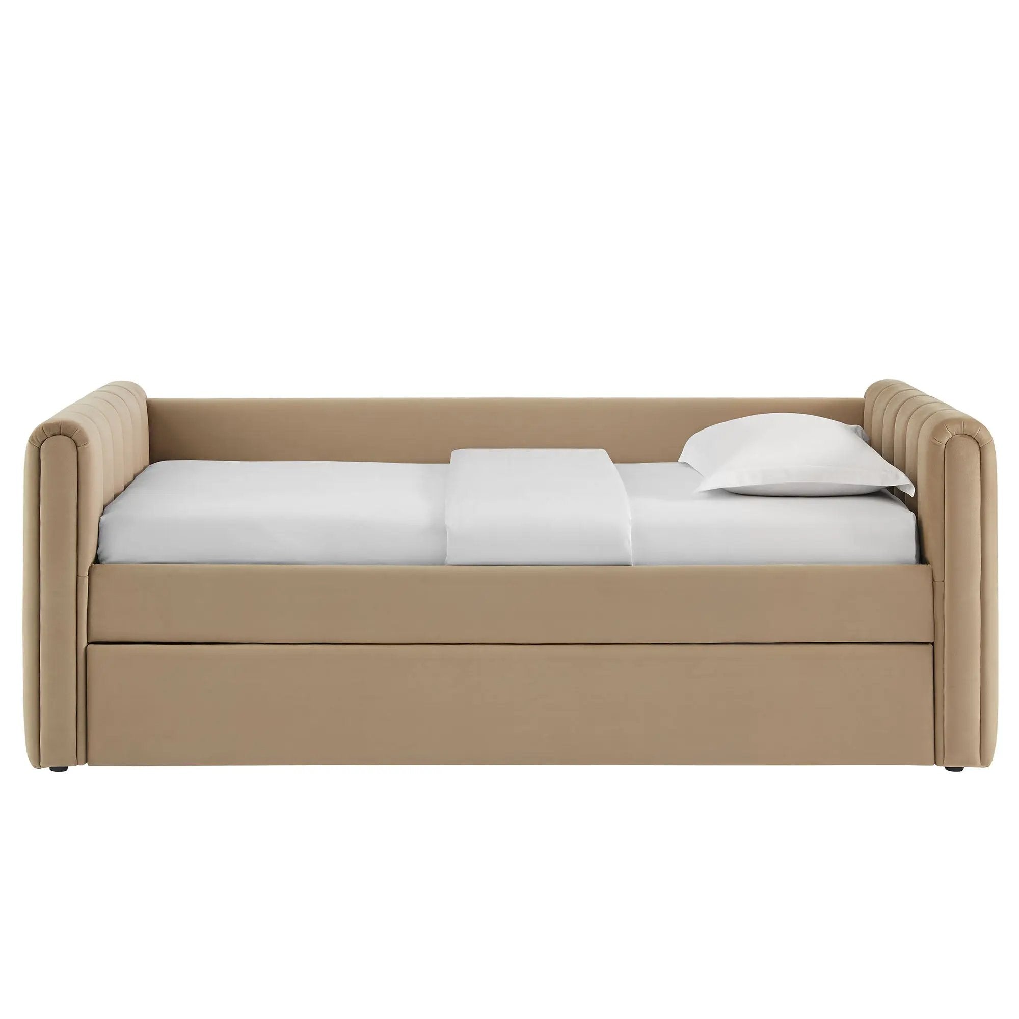 Veyla Channel Tufted Performance Velvet Twin Daybed With Trundle by HouseOfZazla