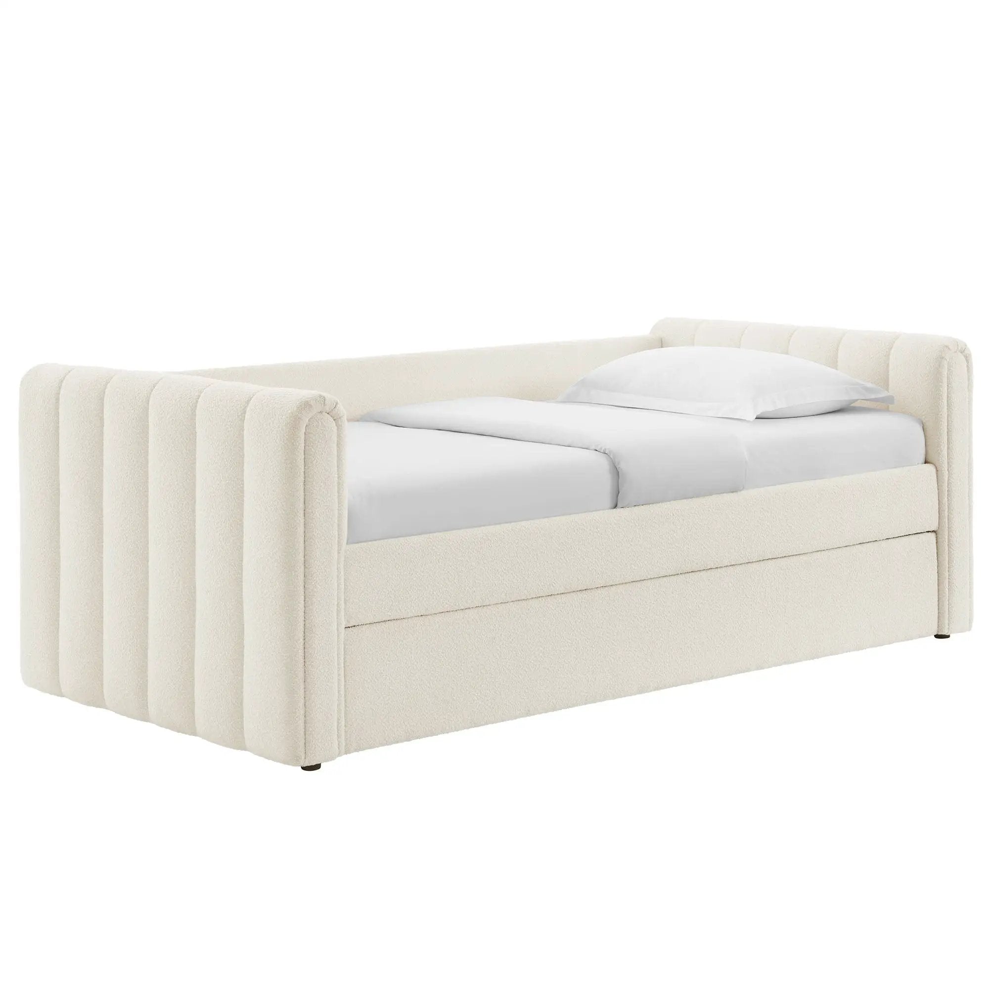 Veyla Channel Tufted Boucle Twin Daybed with Trundle by Modway by HouseOfZazla