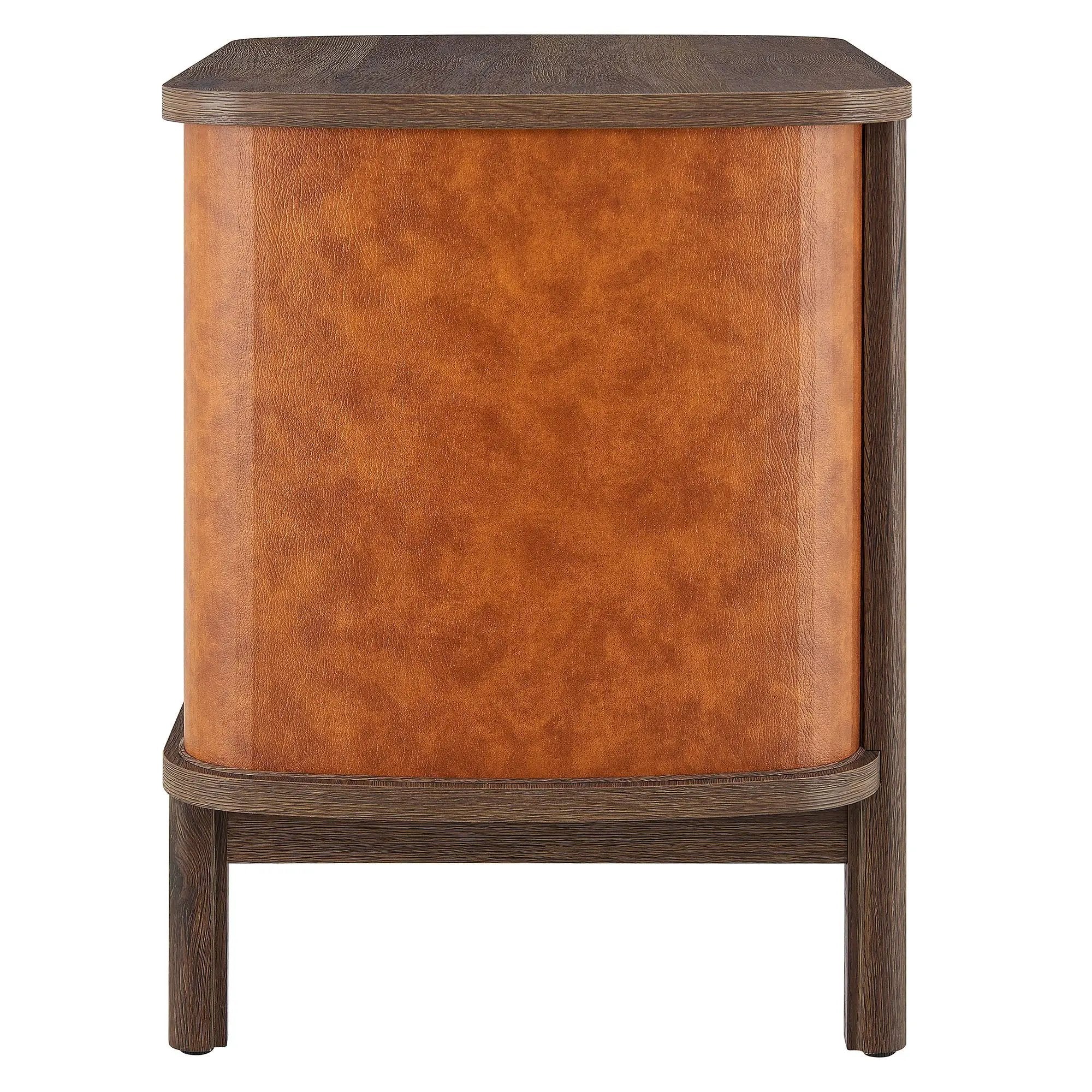 Coralie 2-Drawer Curved Vegan Leather Nightstand by Modway by HouseOfZazla