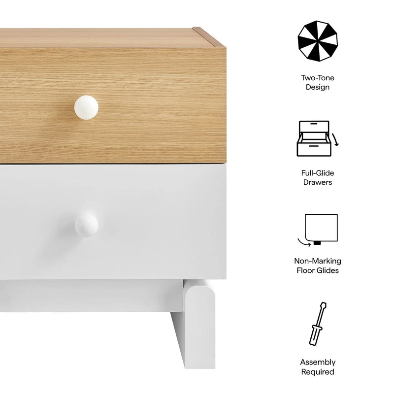 Nolia 2-Drawer Color Block Nightstand by Modway by HouseOfZazla