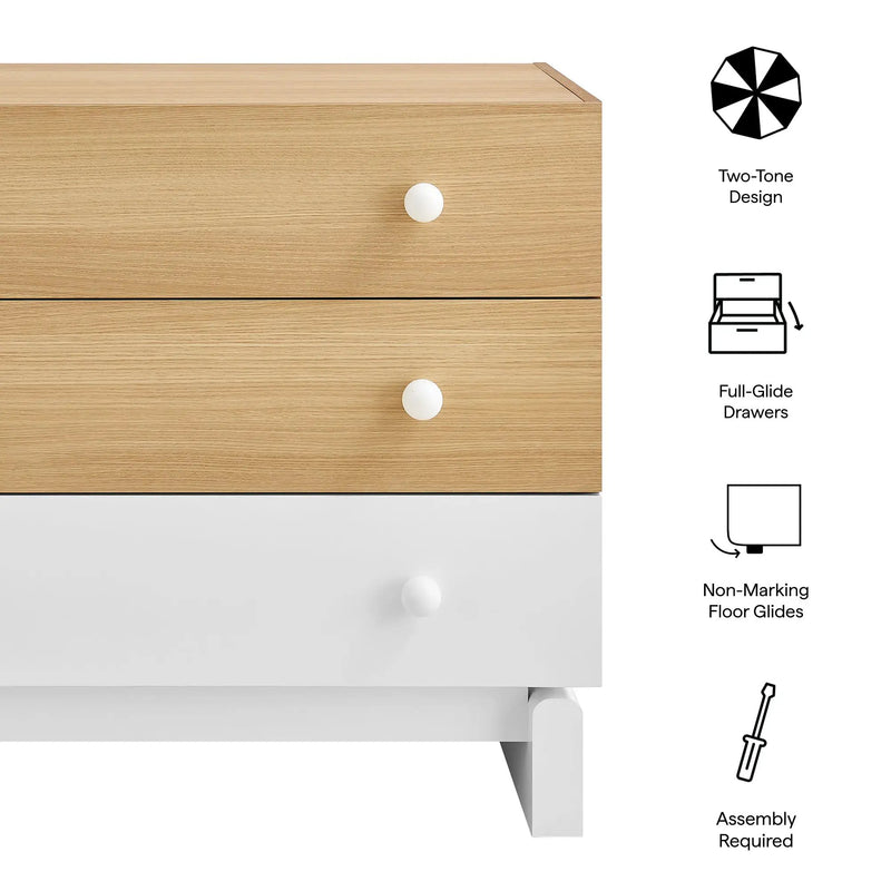 Nolia 3-Drawer Color Block Dresser by Modway by HouseOfZazla