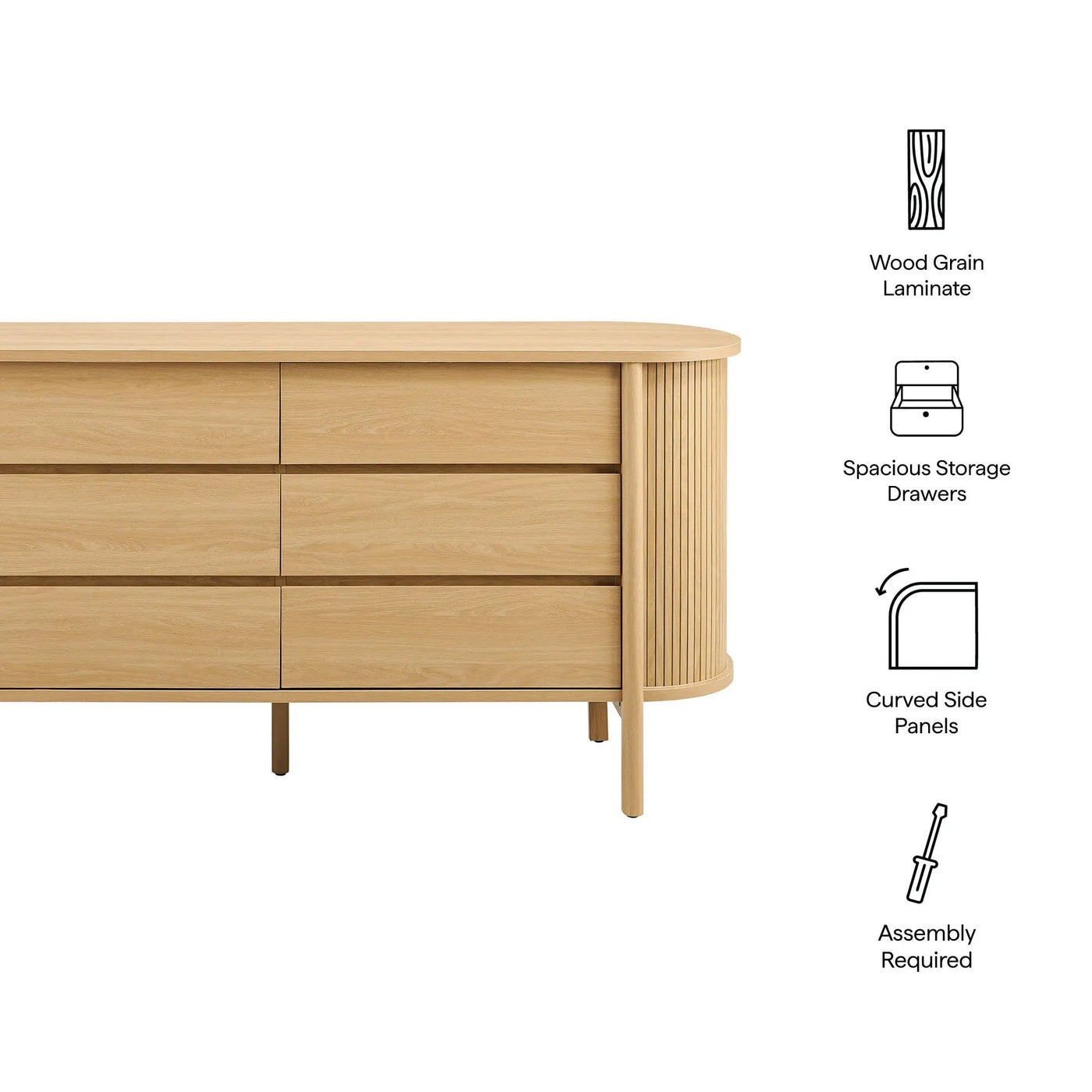 Cadence 6-Drawer Curved Dresser by Modway by HouseOfZazla
