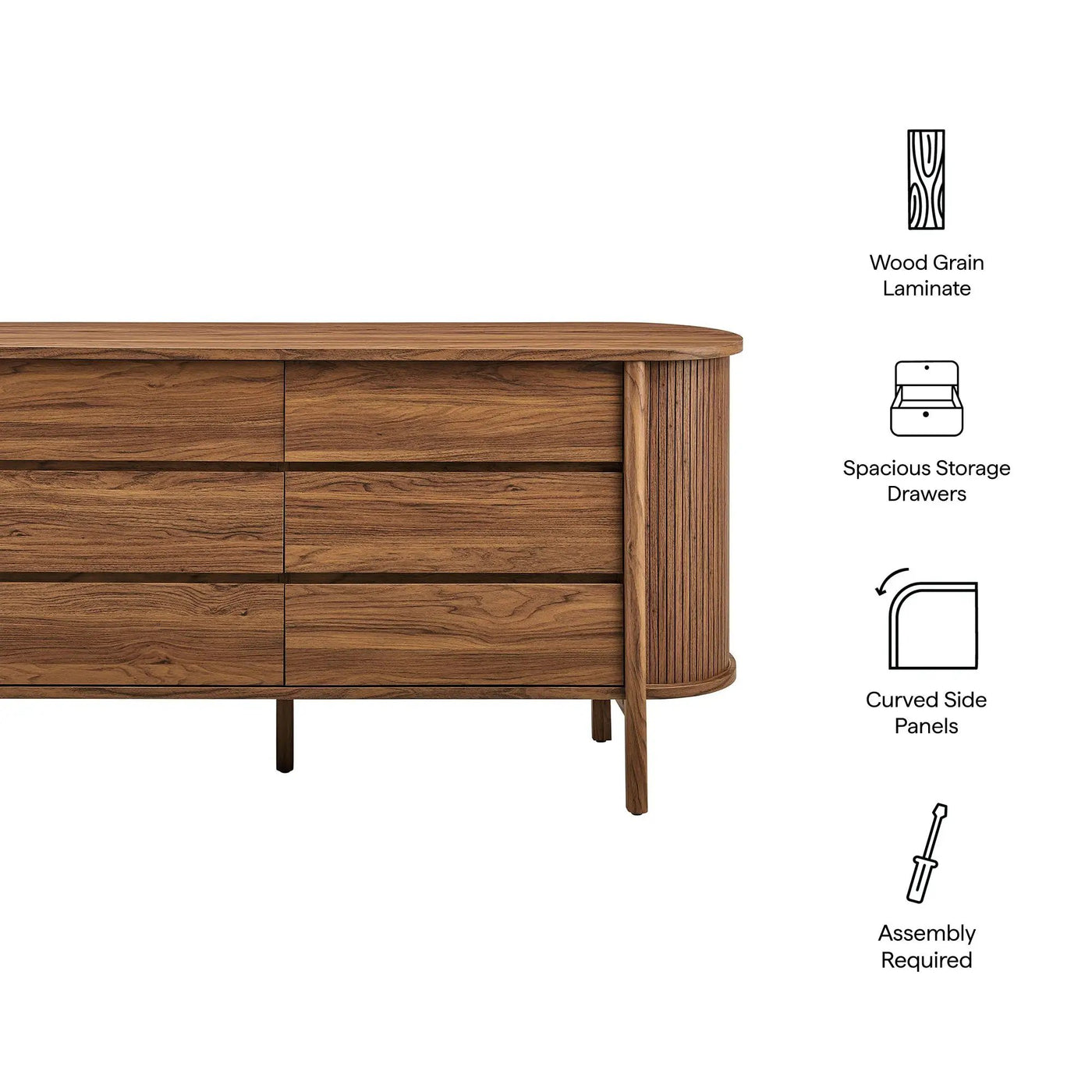 Cadence 6-Drawer Curved Dresser by Modway by HouseOfZazla