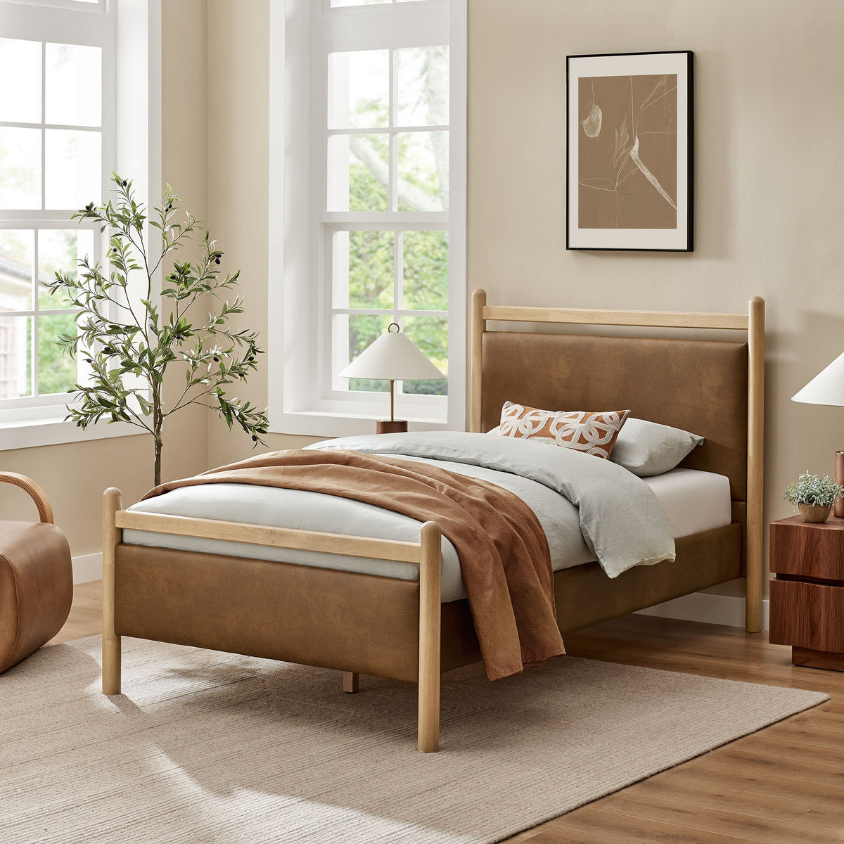 Ginny Vegan Leather Platform Bed Frame by Modway, photo 9 of 44