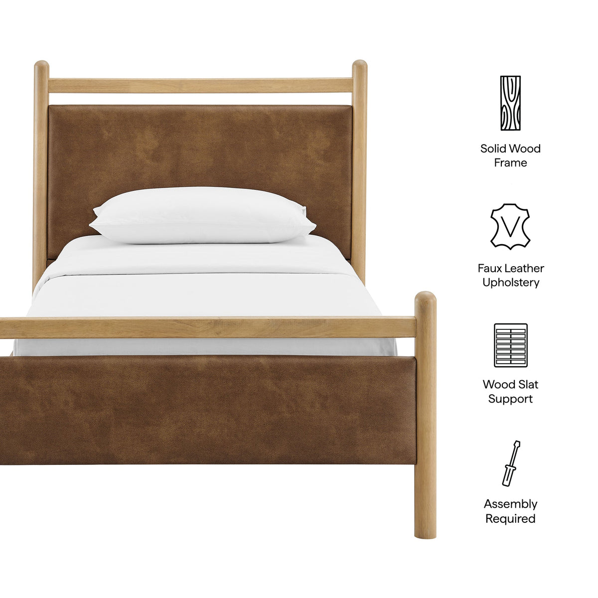 Ginny Vegan Leather Platform Bed Frame by Modway, photo 2 of 44