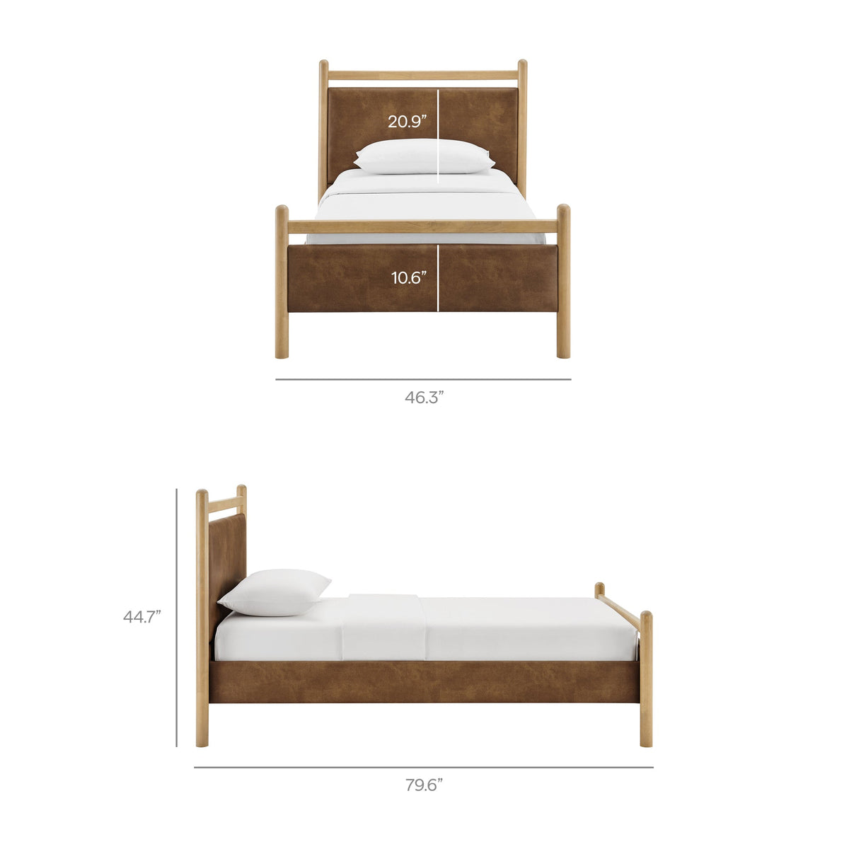 Ginny Vegan Leather Platform Bed Frame by Modway, photo 3 of 44