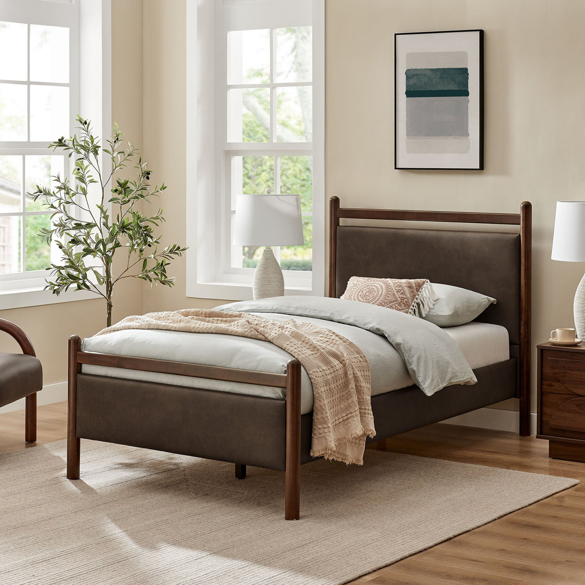 Ginny Vegan Leather Platform Bed Frame by Modway, photo 19 of 44