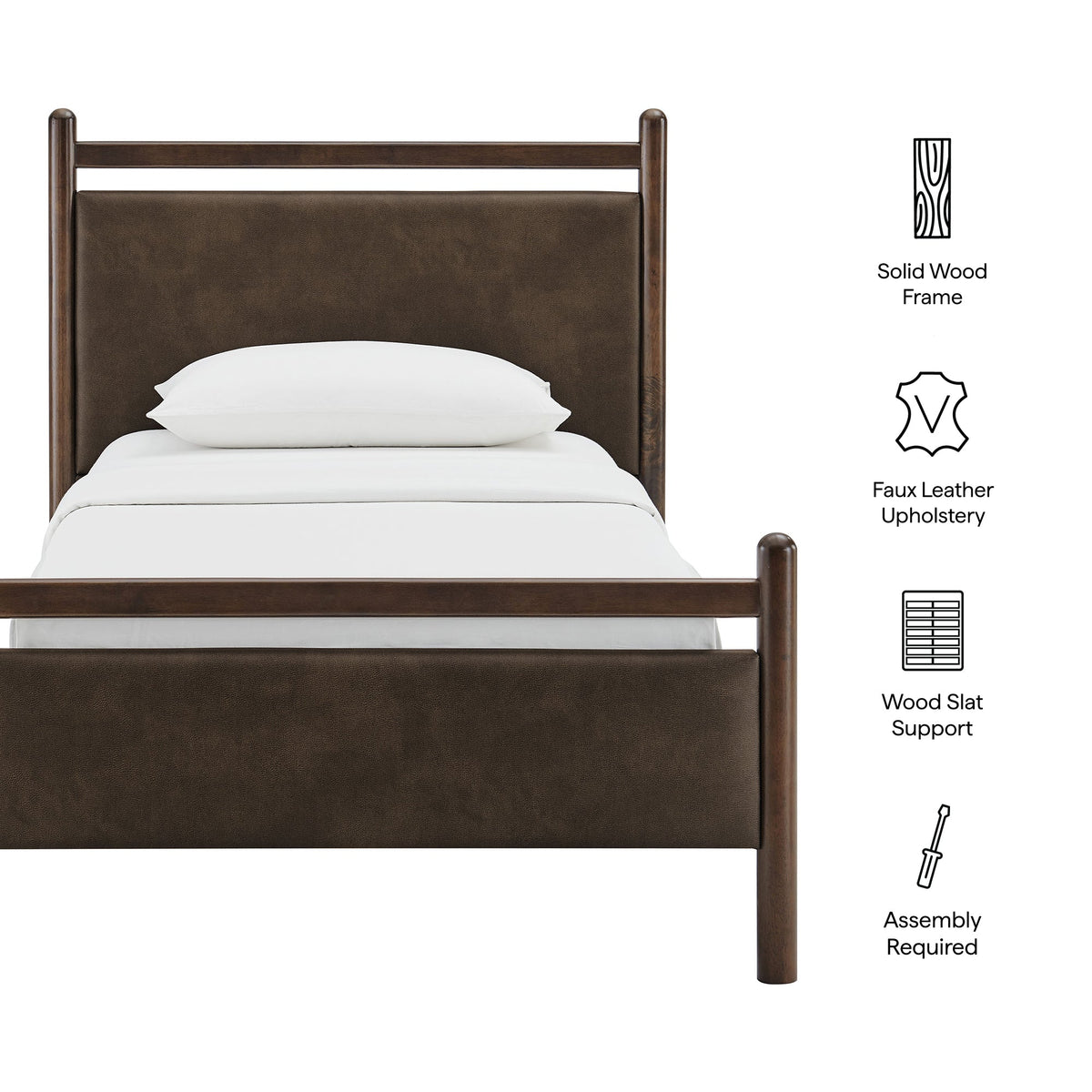 Ginny Vegan Leather Platform Bed Frame by Modway, photo 12 of 44