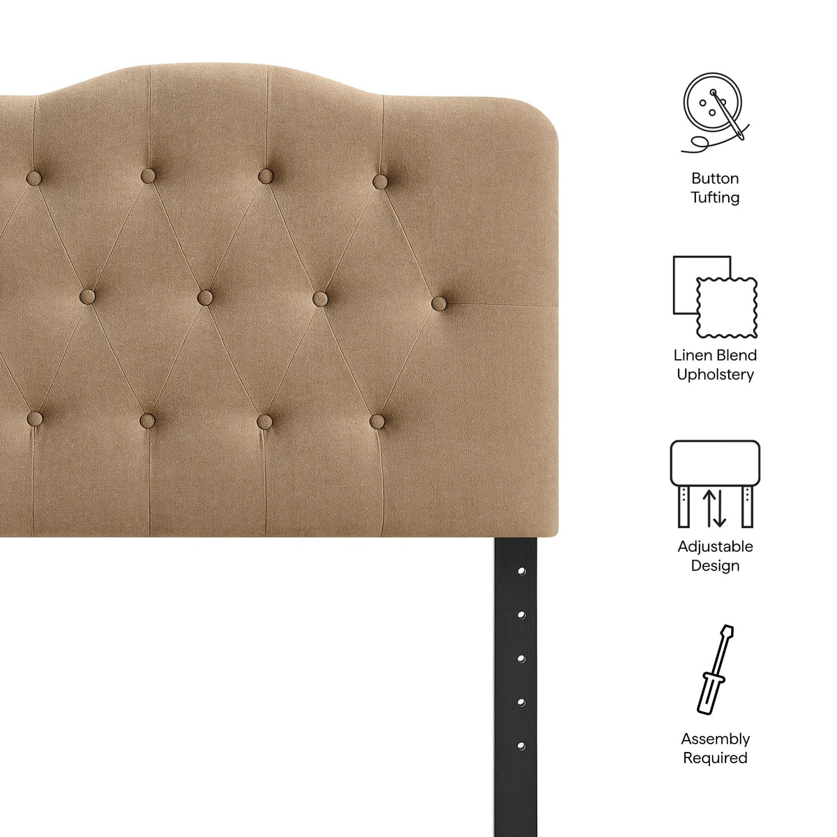 Annabel Premium Linen Blend Headboard by Modway, photo 3 of 55