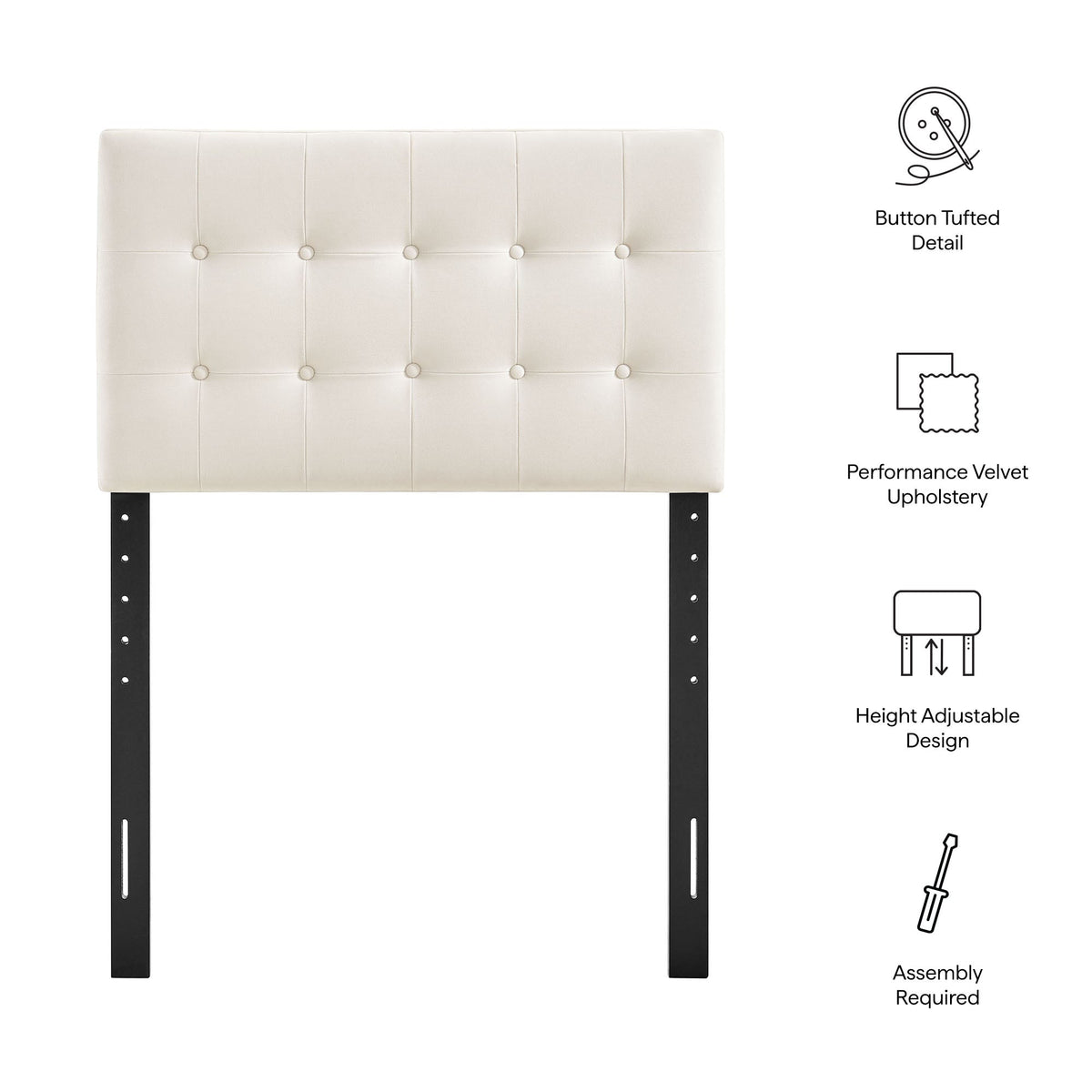 Emily Stain-Resistant Performance Velvet Headboard by Modway, photo 2 of 63