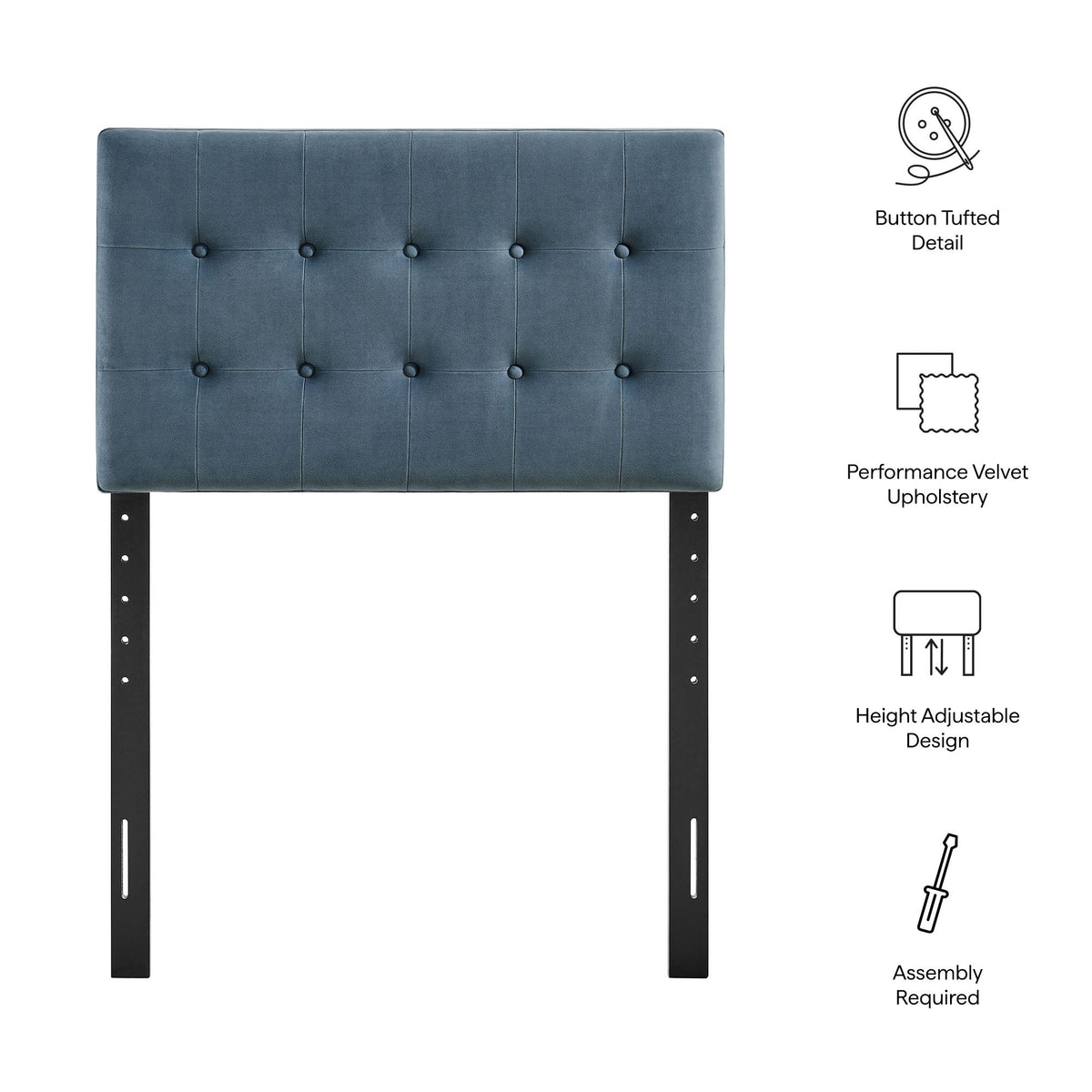 Emily Stain-Resistant Performance Velvet Headboard by Modway, photo 10 of 63