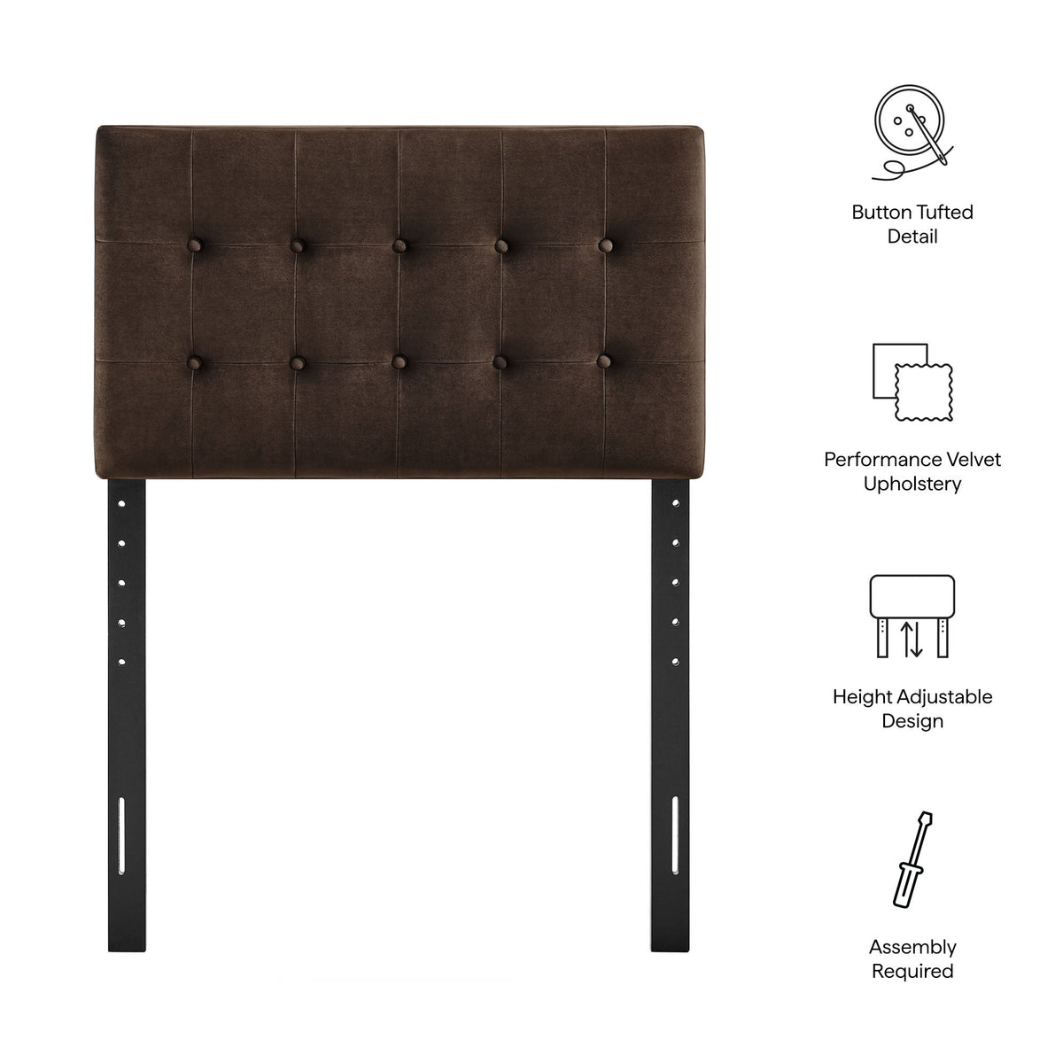 Emily Stain-Resistant Performance Velvet Headboard by Modway, photo 18 of 63