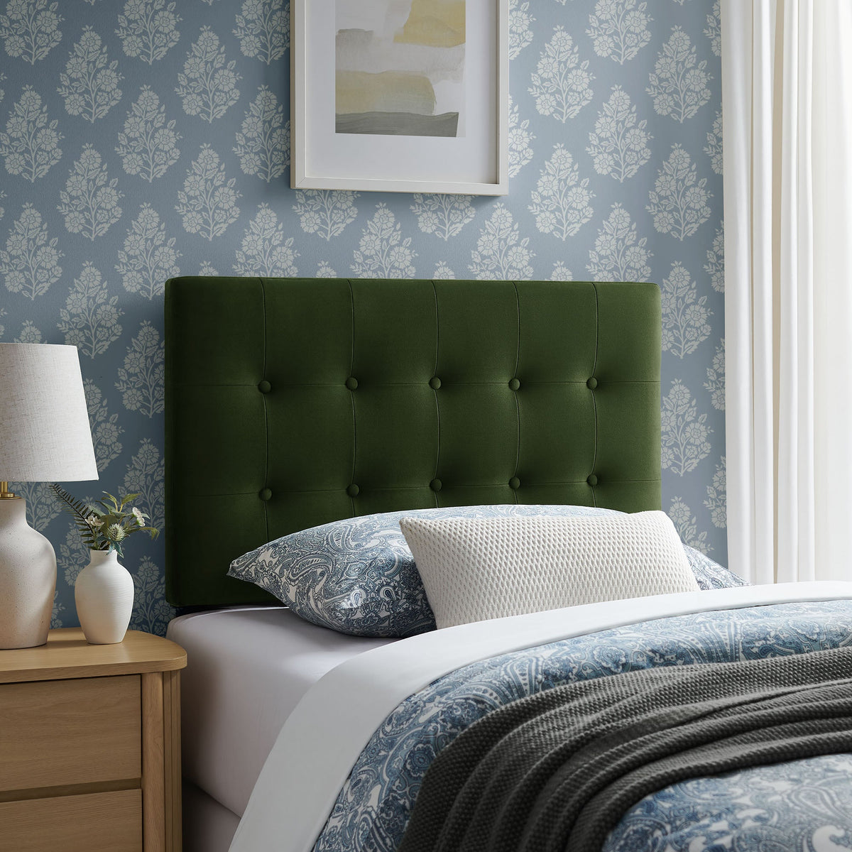 Emily Stain-Resistant Performance Velvet Headboard by Modway, photo 31 of 63