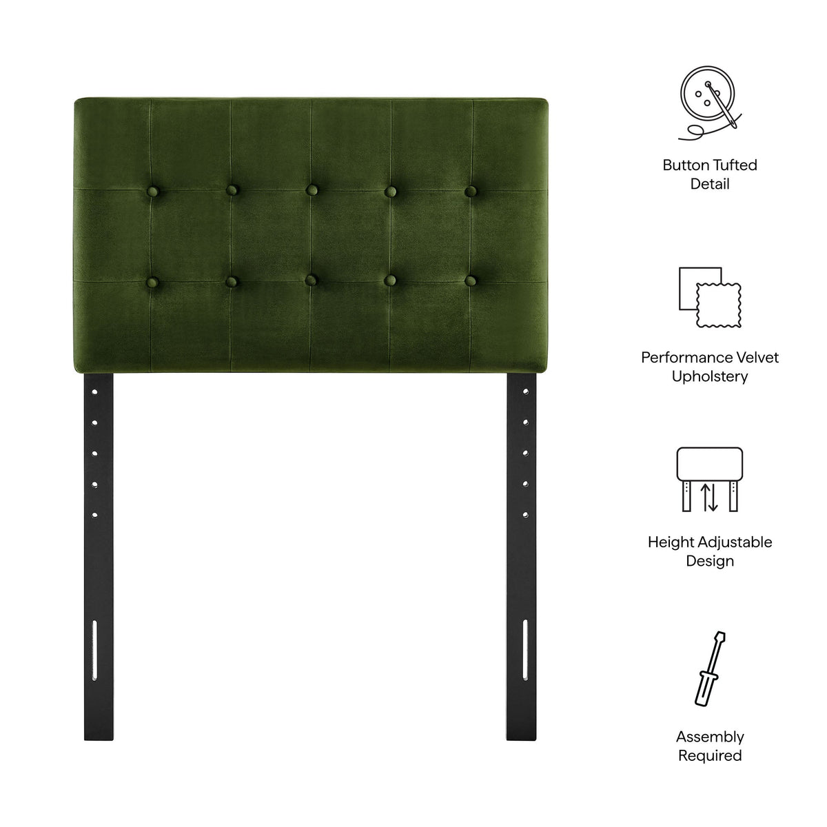 Emily Stain-Resistant Performance Velvet Headboard by Modway, photo 26 of 63