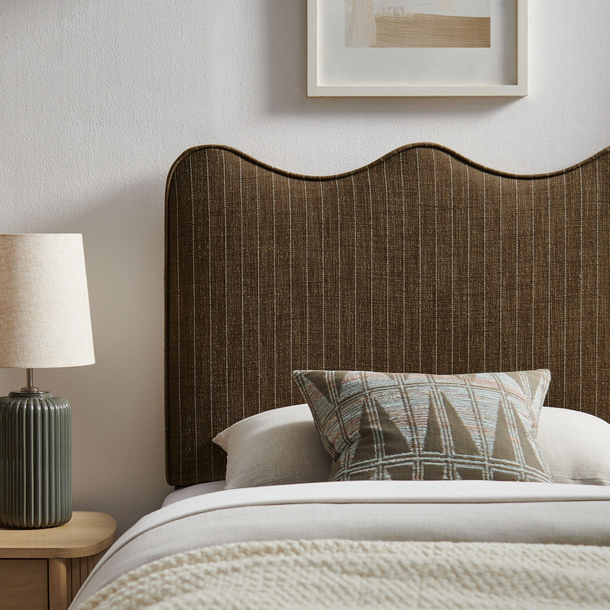 Athena Striped Fabric Upholstered Headboard by Modway, photo 8 of 47