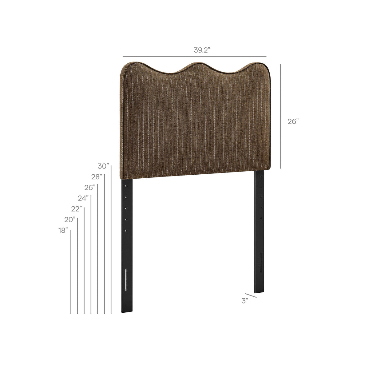 Athena Striped Fabric Upholstered Headboard by Modway, photo 3 of 47