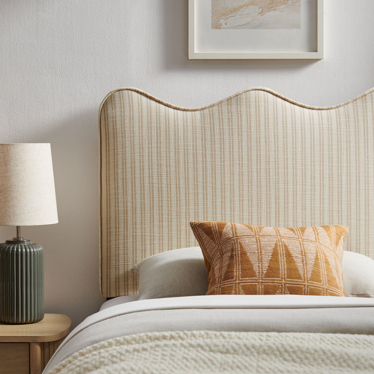 Athena Striped Fabric Upholstered Headboard by Modway, photo 16 of 47