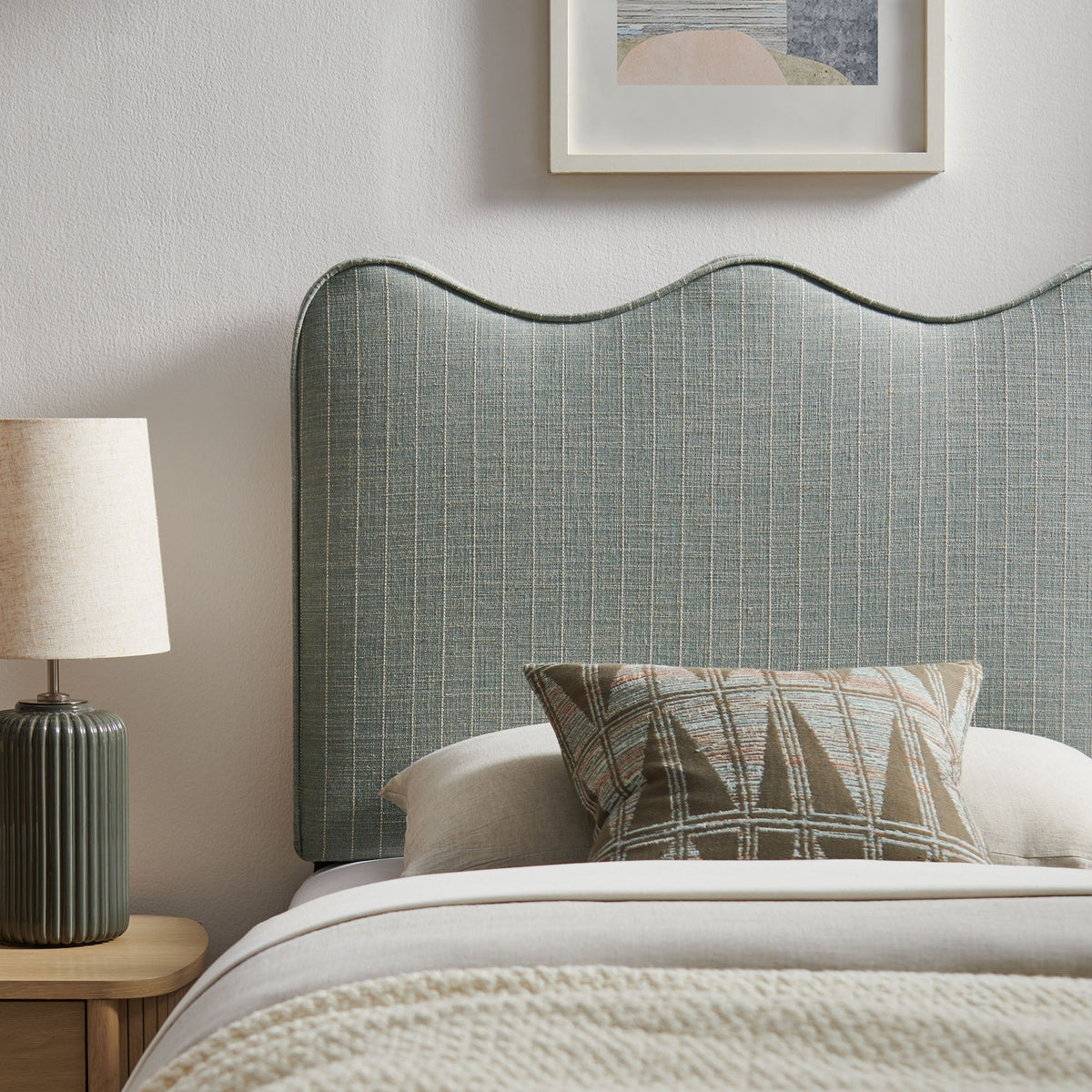 Athena Striped Fabric Upholstered Headboard by Modway, photo 24 of 47