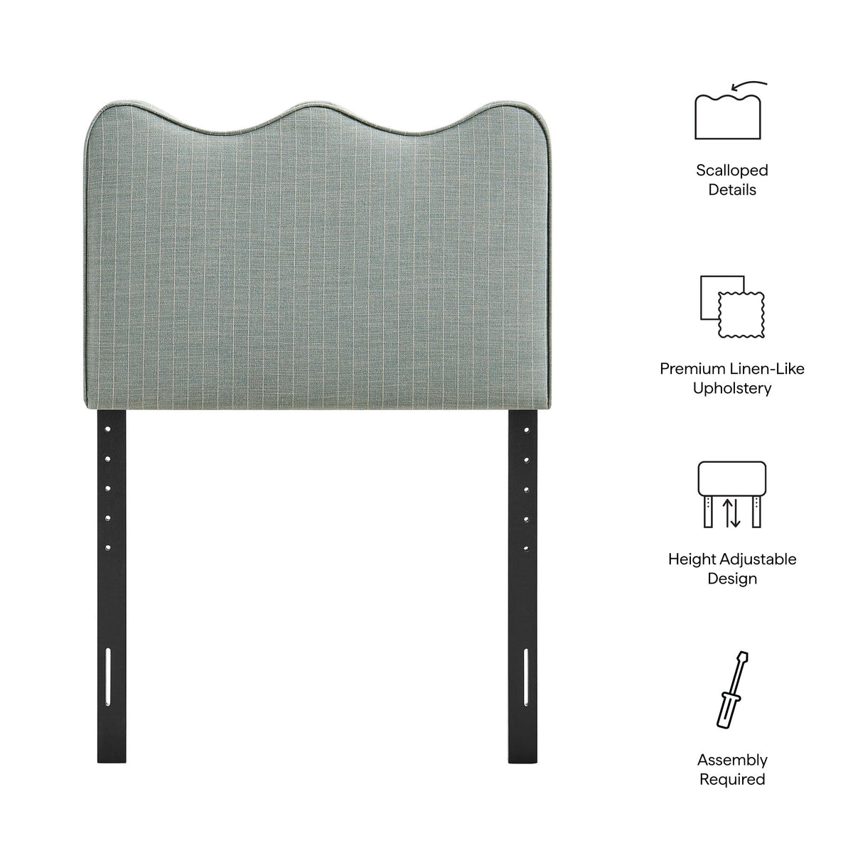 Athena Striped Fabric Upholstered Headboard by Modway, photo 18 of 47
