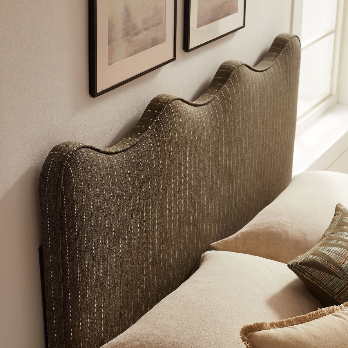 Athena Striped Fabric Upholstered Headboard by Modway, photo 32 of 47