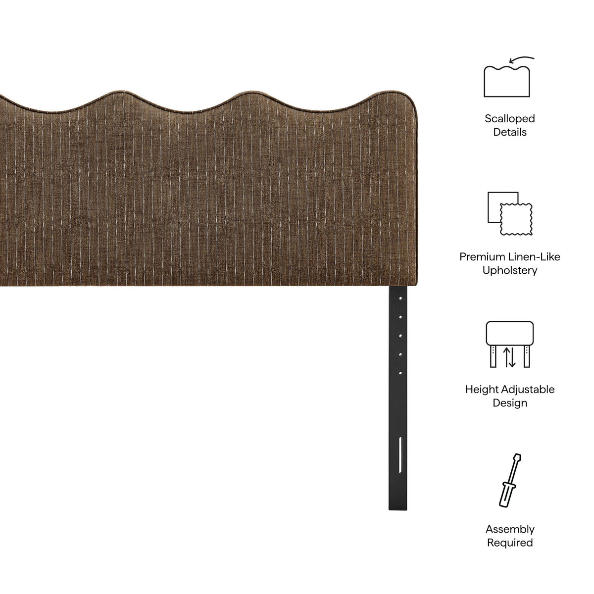 Athena Striped Fabric Upholstered Headboard by Modway, photo 26 of 47