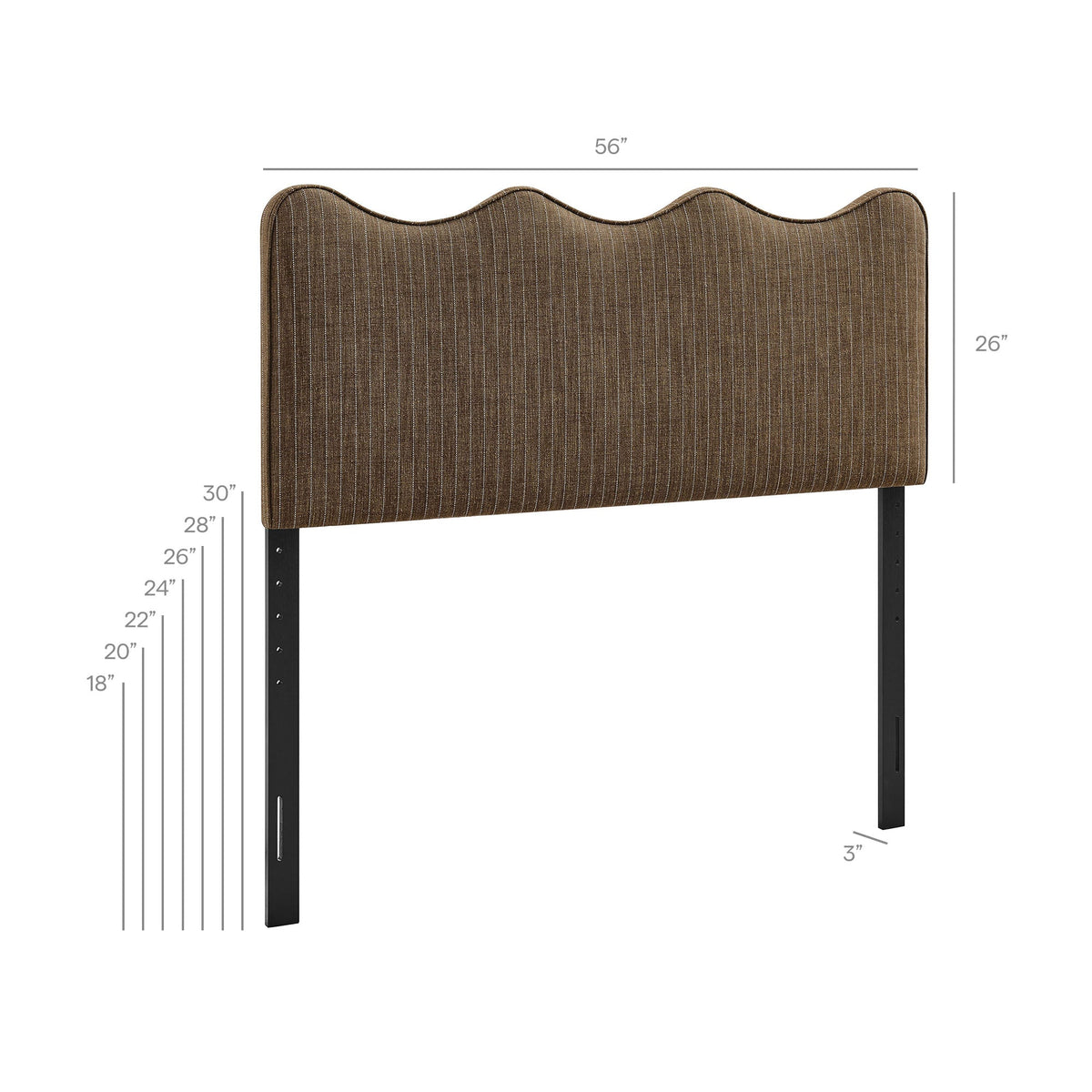 Athena Striped Fabric Upholstered Headboard by Modway, photo 27 of 47