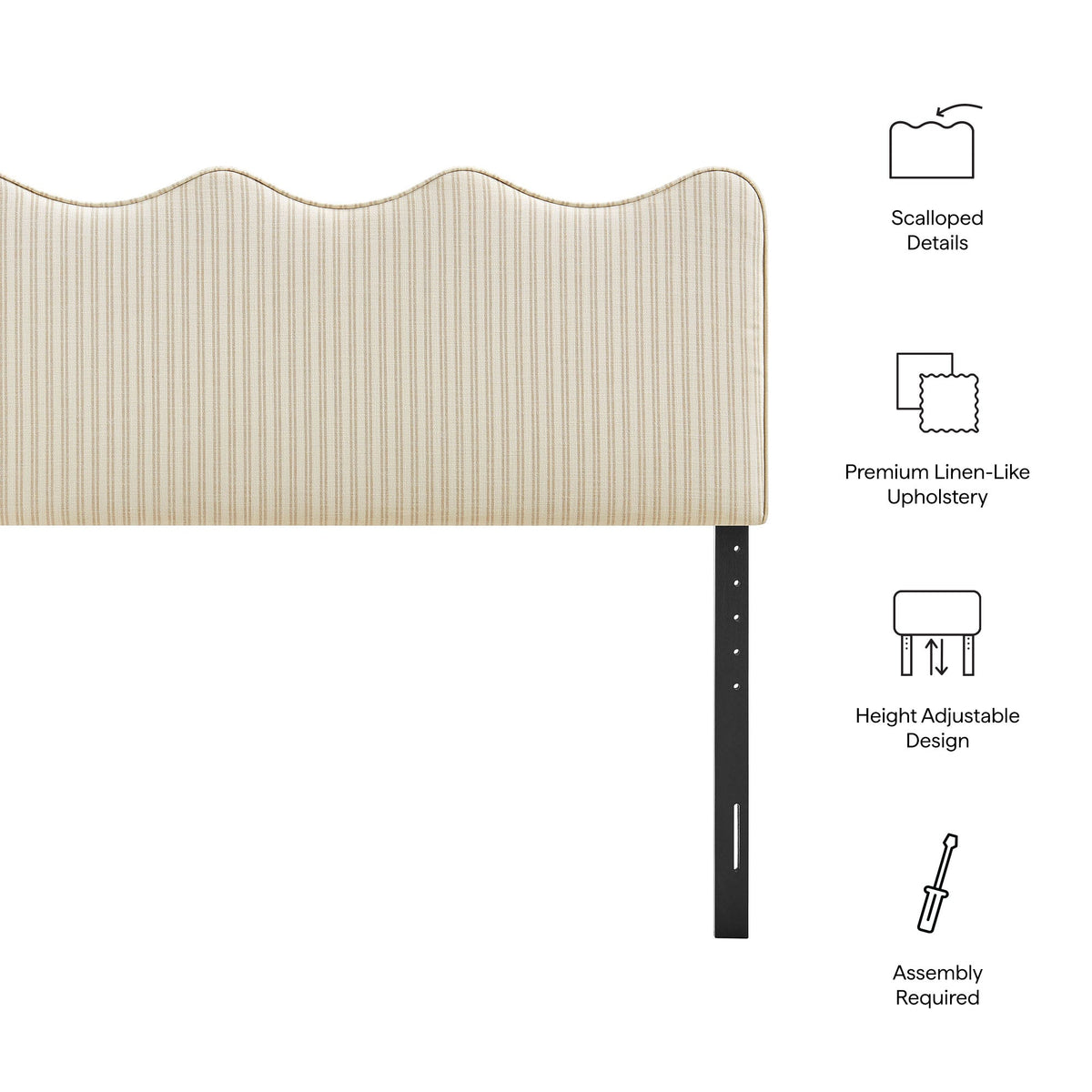 Athena Striped Fabric Upholstered Headboard by Modway, photo 35 of 47