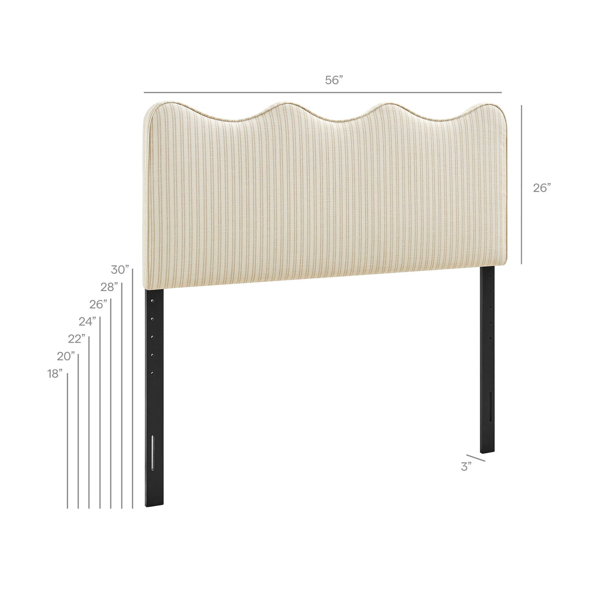 Athena Striped Fabric Upholstered Headboard by Modway, photo 36 of 47