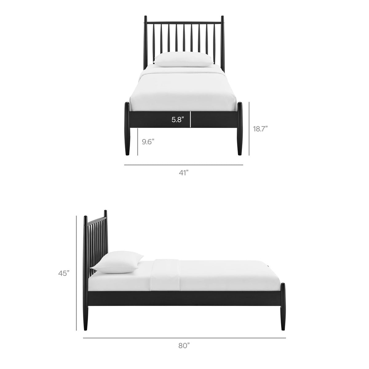Zane Spindle Bed Frame by Modway, photo 3 of 41