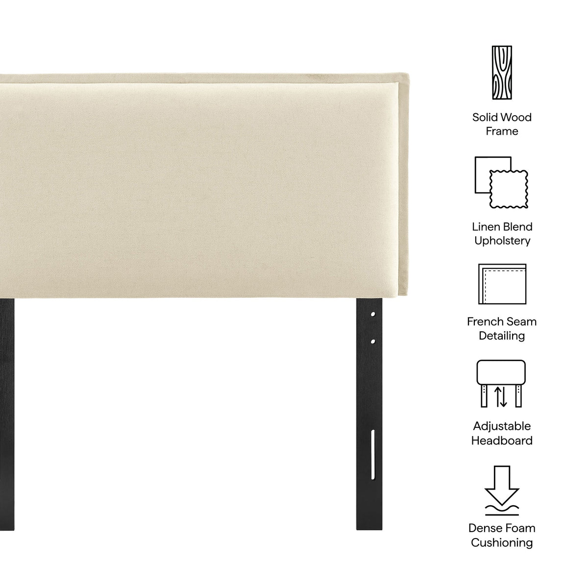 Camille Upholstered Linen Blend Headboard by Modway, photo 26 of 55