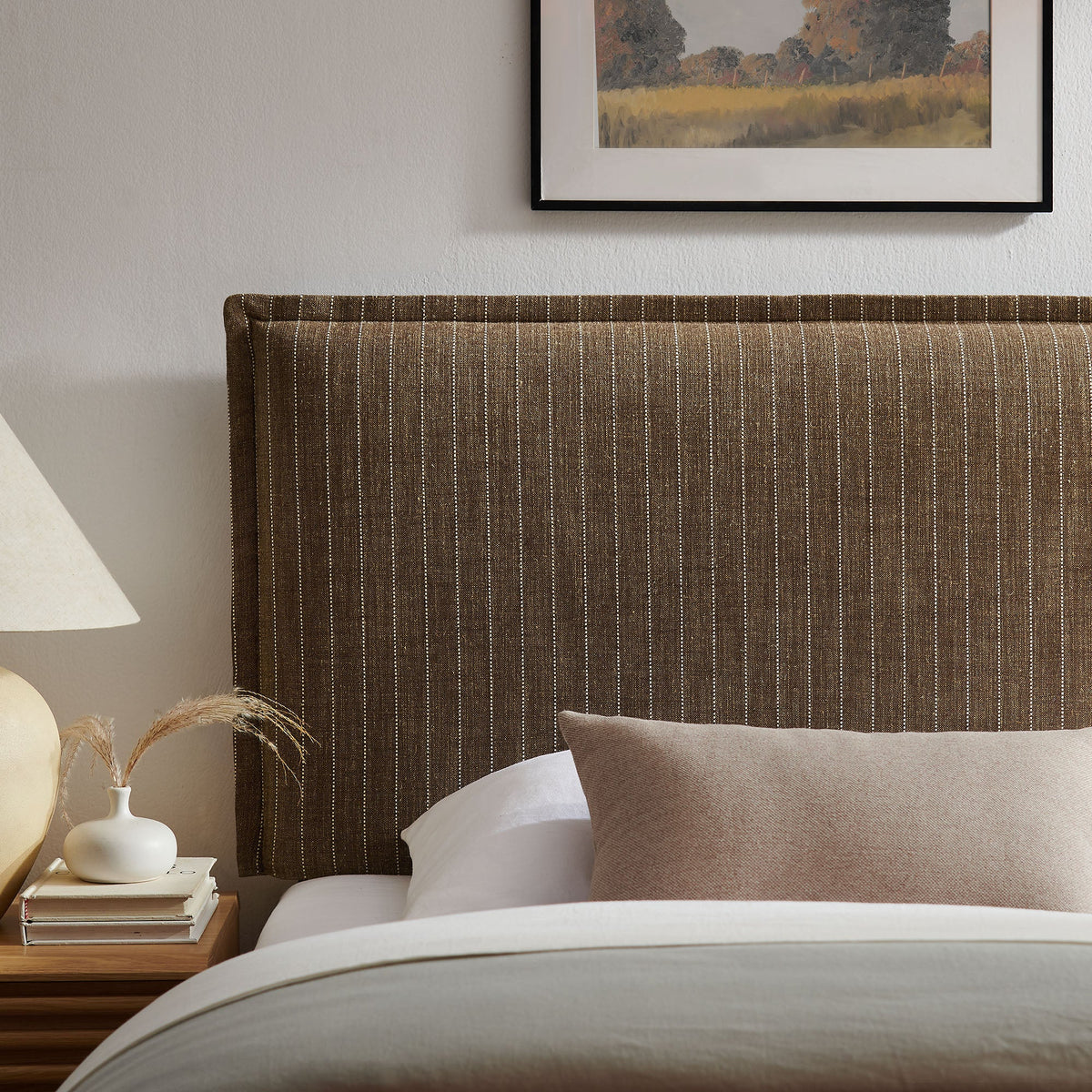 Camille Striped Linen Blend Twin Size Headboard by Modway, photo 8 of 24