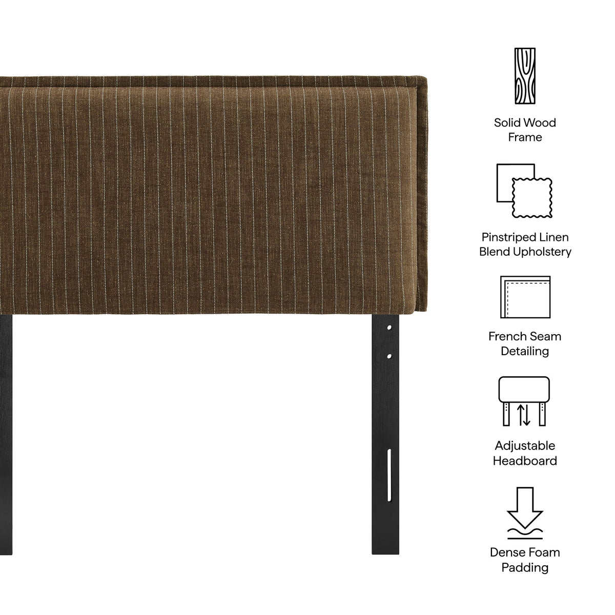 Camille Striped Linen Blend Twin Size Headboard by Modway, photo 2 of 24