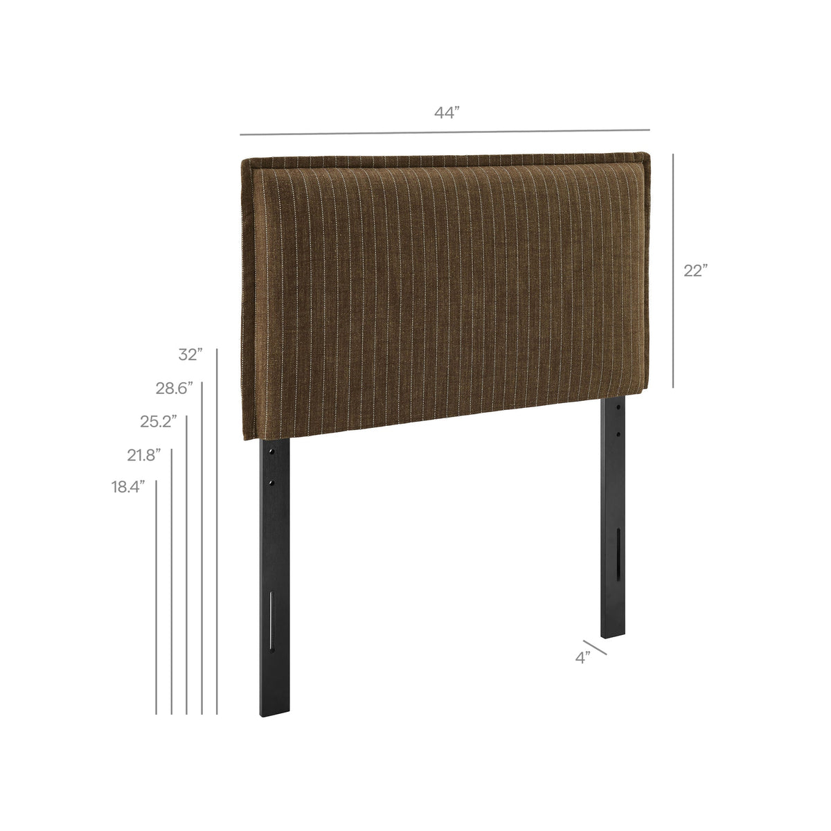 Camille Striped Linen Blend Twin Size Headboard by Modway, photo 3 of 24