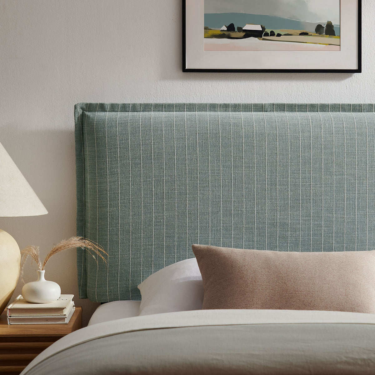 Camille Striped Linen Blend Twin Size Headboard by Modway, photo 24 of 24