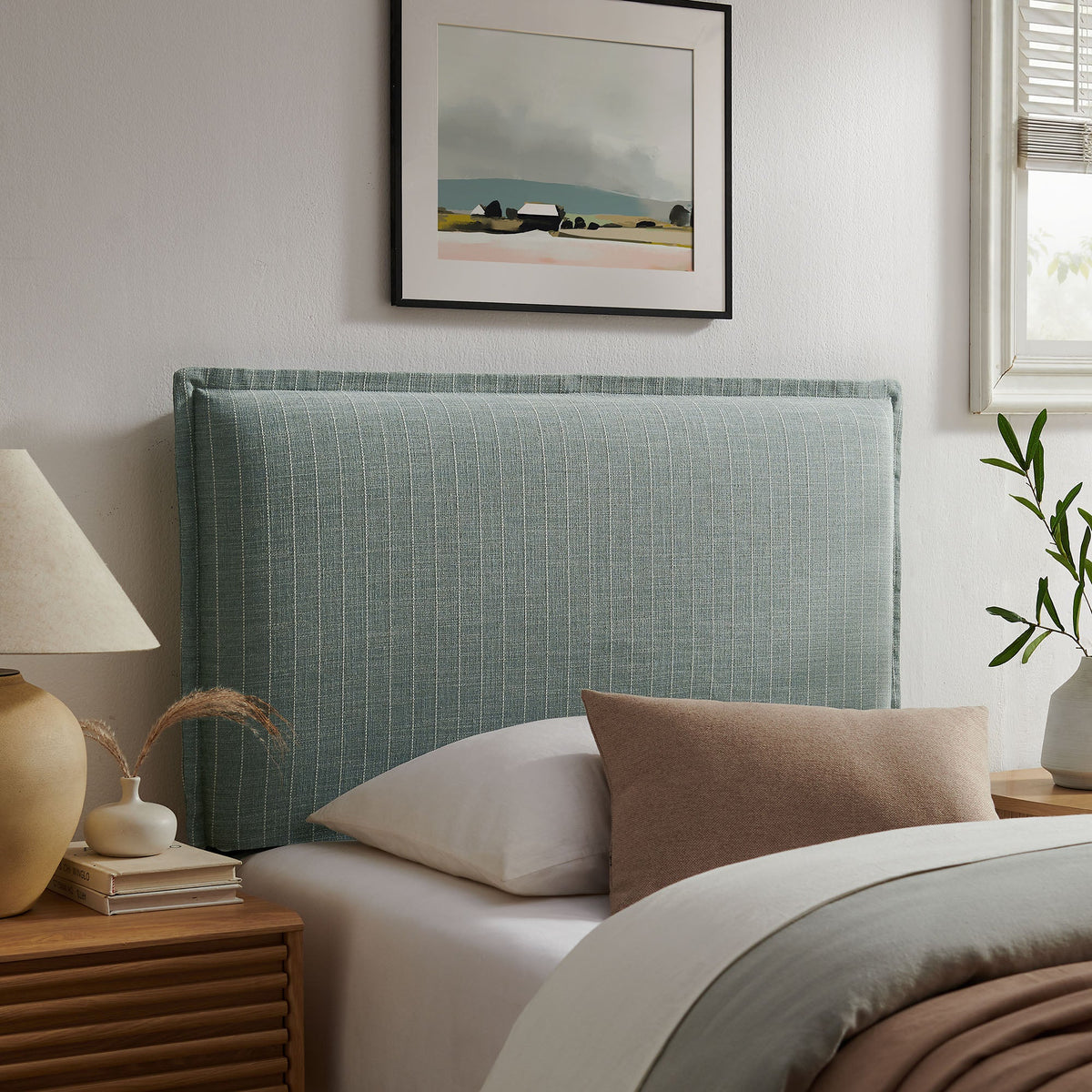 Camille Striped Linen Blend Twin Size Headboard by Modway, photo 23 of 24